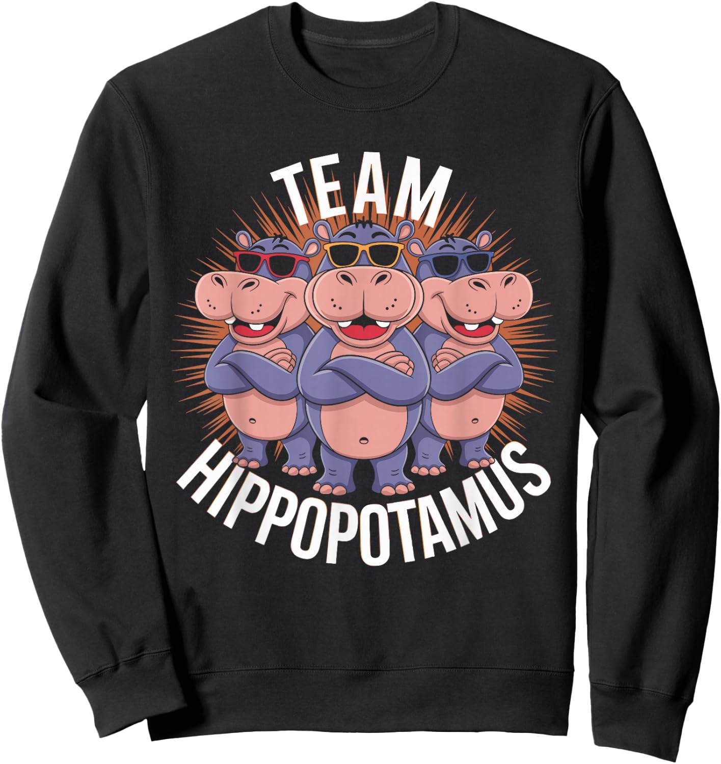 Team Hippopotamus Stuff | Hippo Costume | Products for Hippo Sweatshirt - Sweatshirt | Black