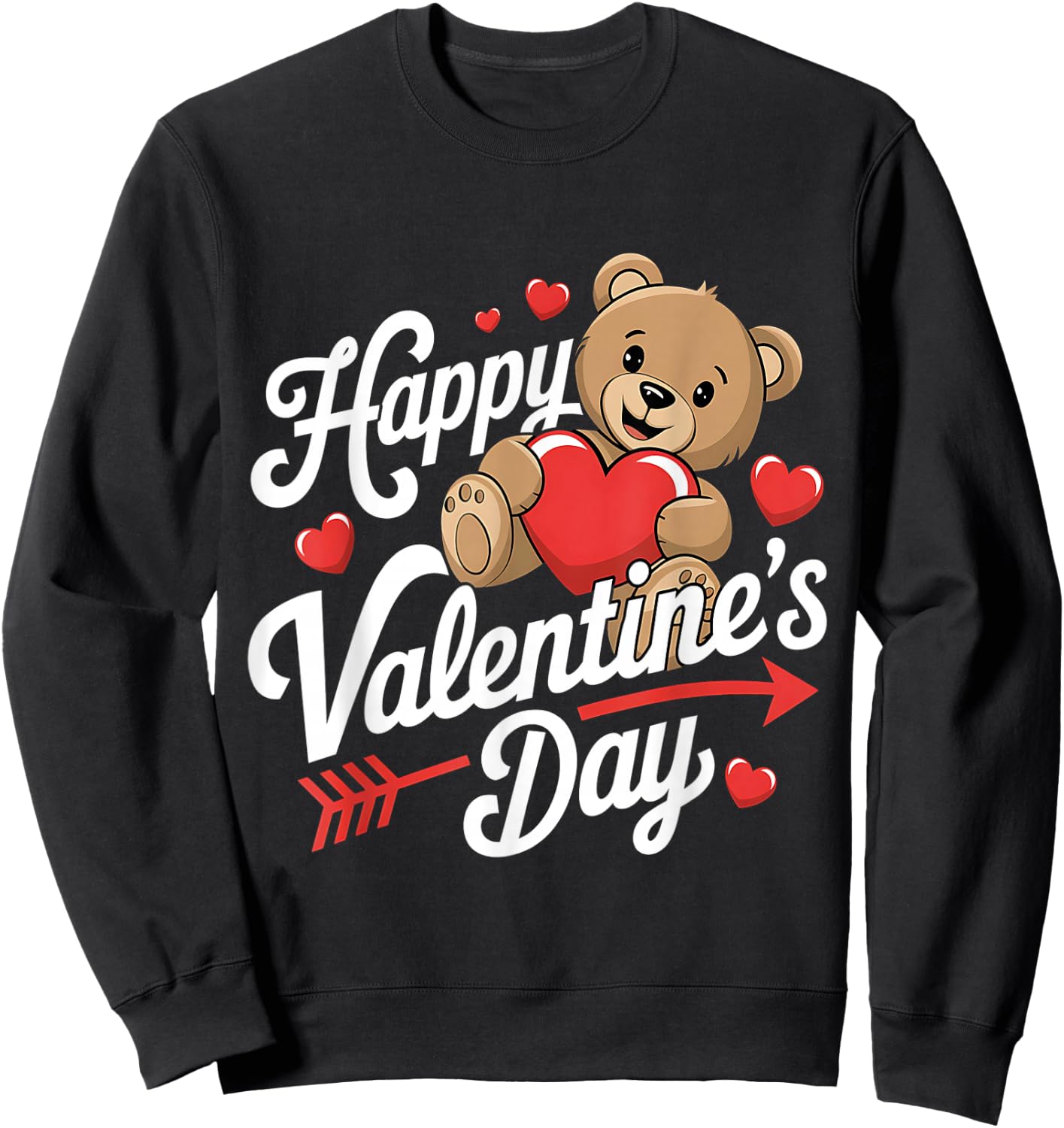 Happy Valentines Day Shirts Women Cute Valentine Sweatshirt - Sweatshirt | Black