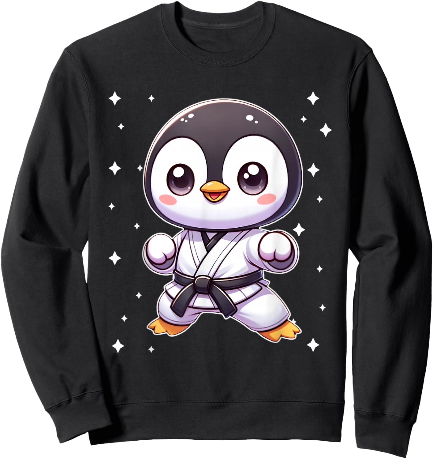 Cute kawaii karate penguin Martial Arts Sweatshirt - Sweatshirt | Black