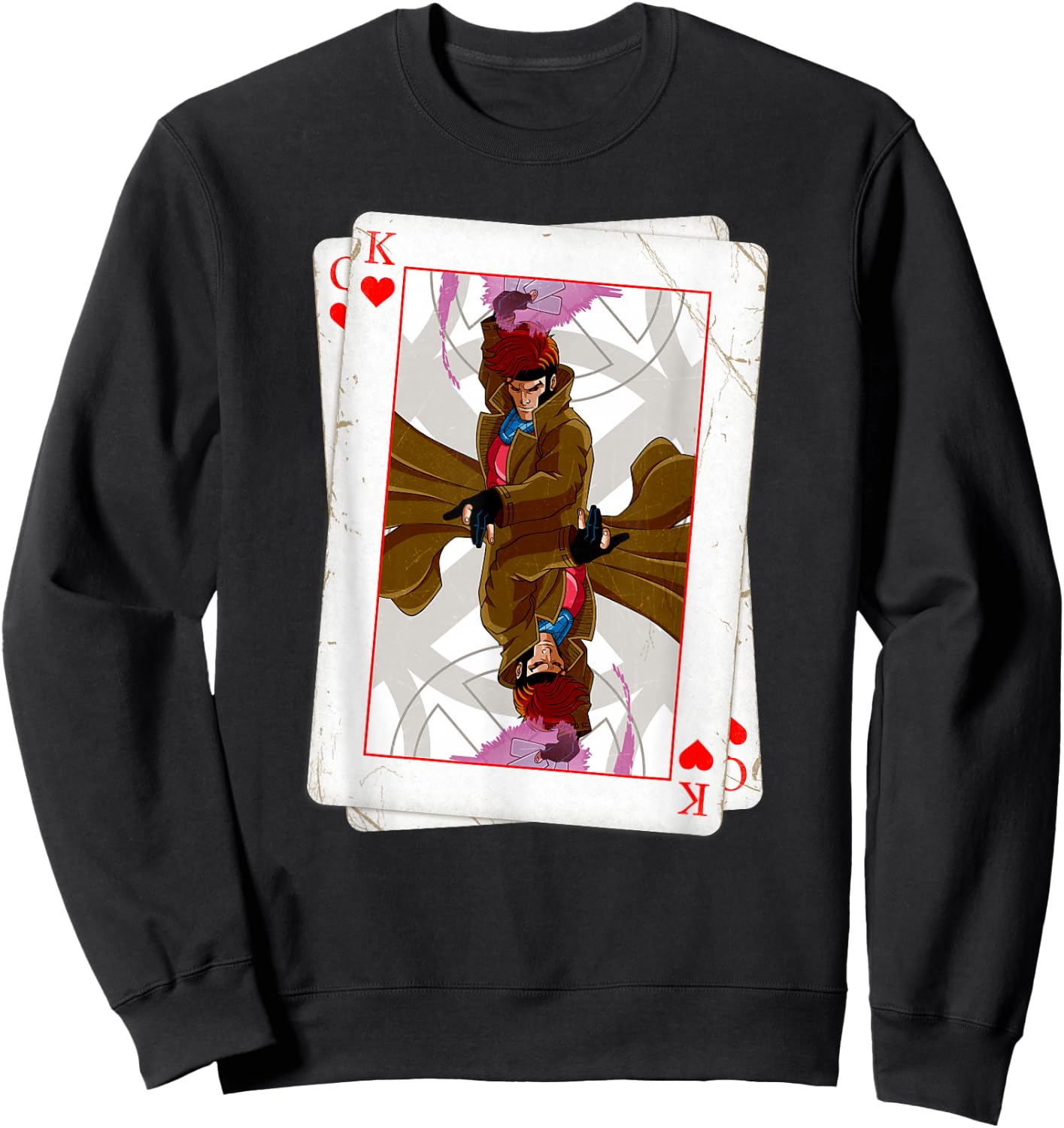 Marvel X-Men Gambit Playing Cards 90s Sweatshirt - Sweatshirt | Black