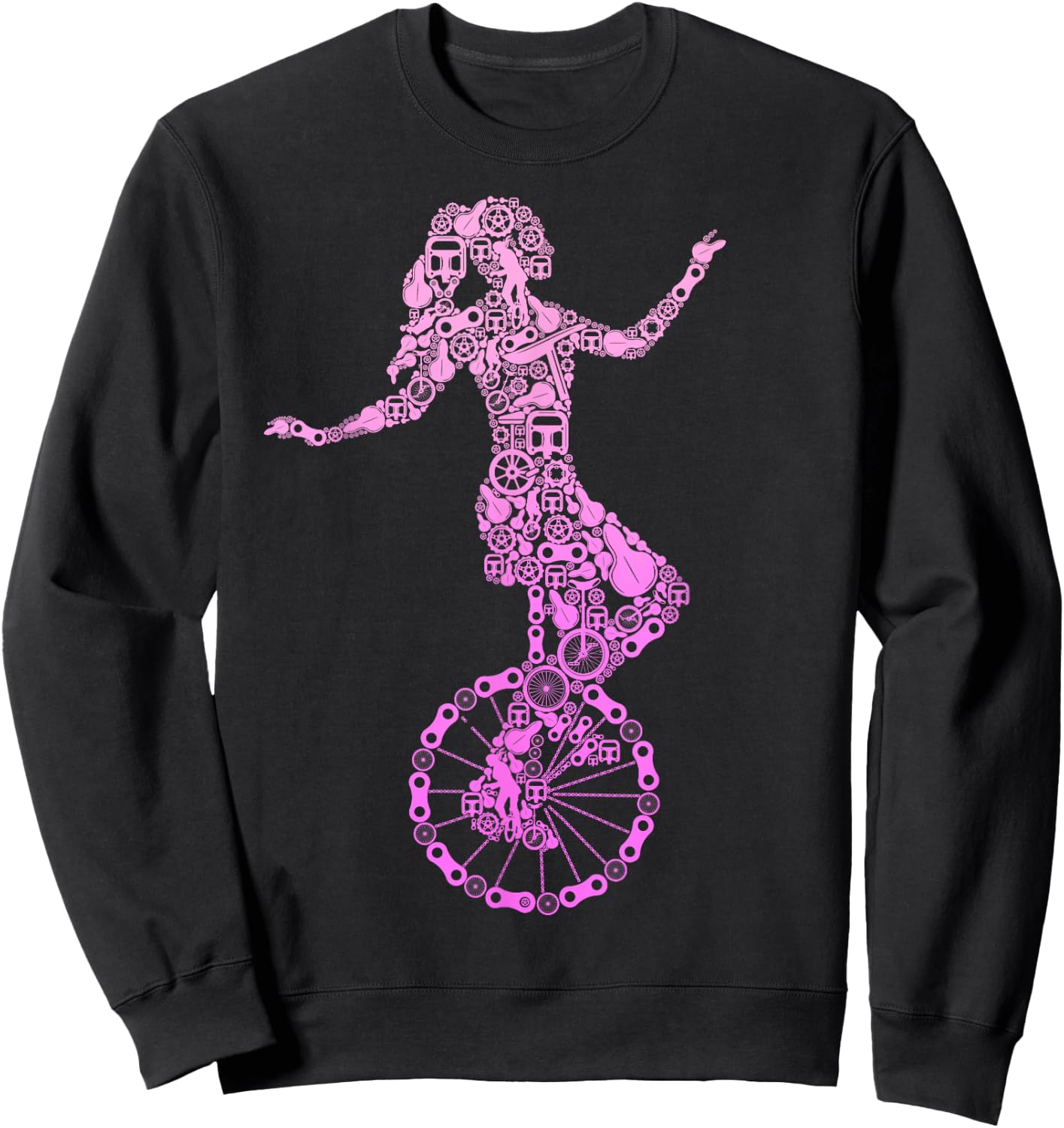 Einrad Mädchen Unicycle Einradfahrerin Kinder Sweatshirt - Sweatshirt | Black