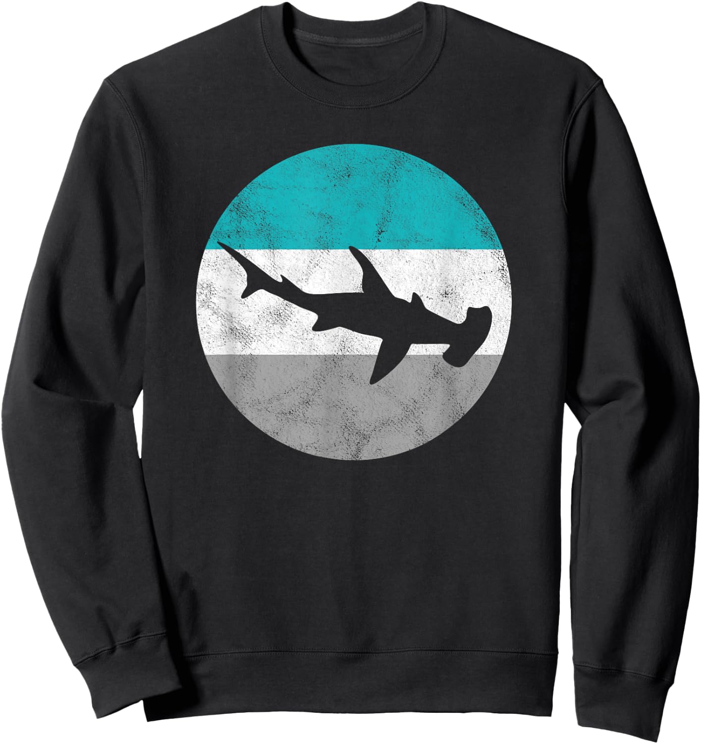 Hammerhead Shark Retro Gift Women Boys & Girls Sweatshirt - Sweatshirt | Black