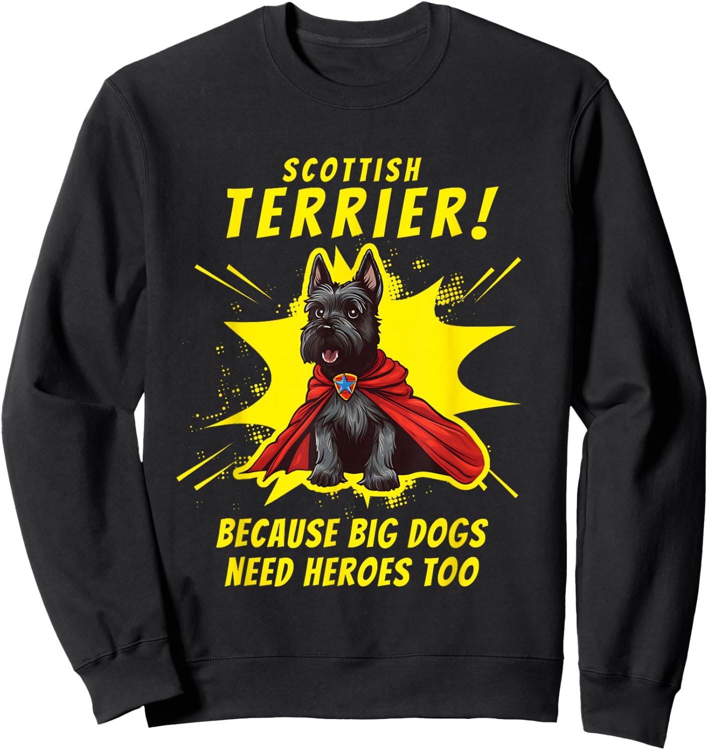 Scottie Dog Gifts Women Men, Superdog Scottish Terrier Dog Sweatshirt - Sweatshirt | Black
