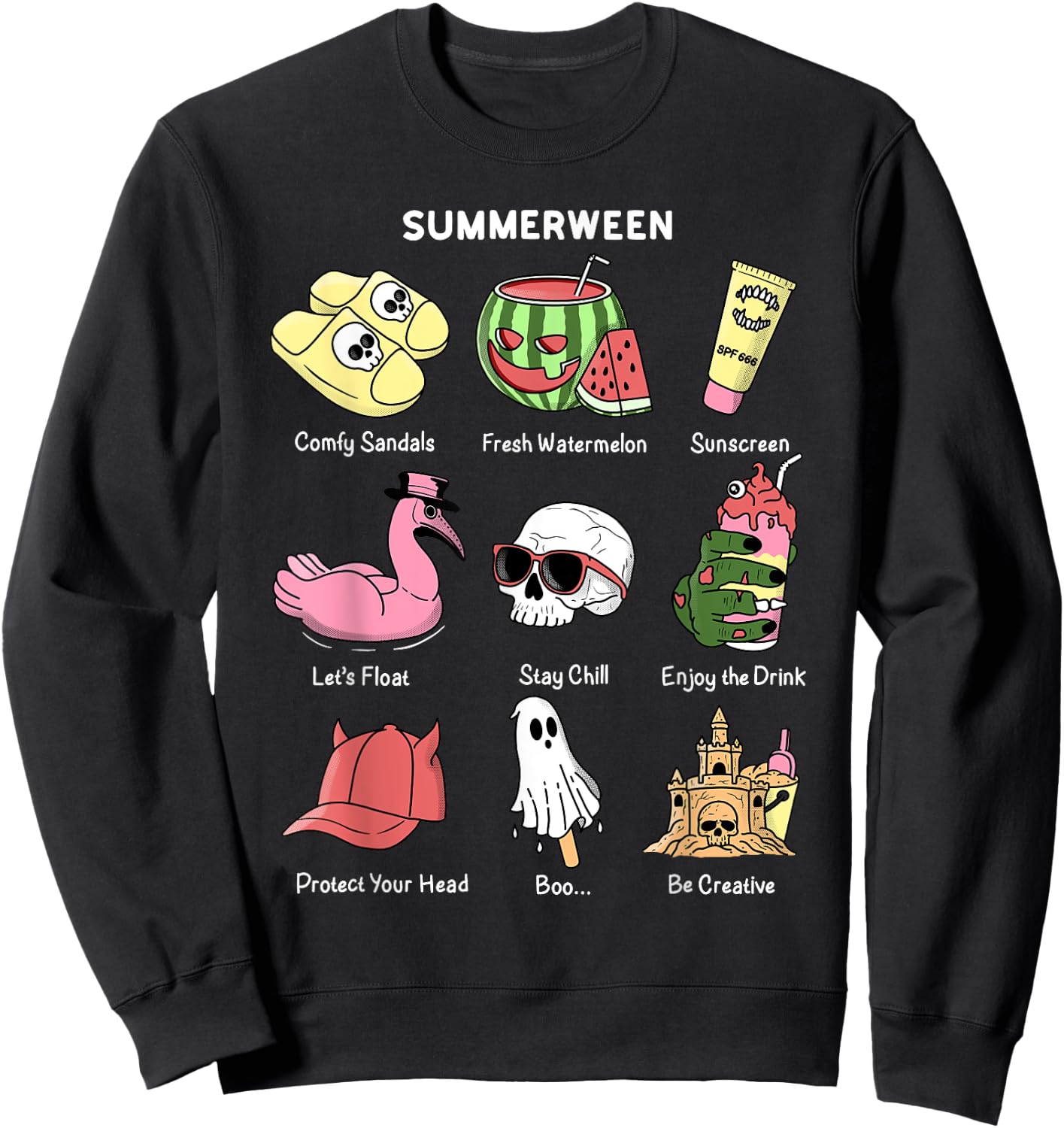 Summerween, Summer Halloween Sweatshirt - Sweatshirt | Black