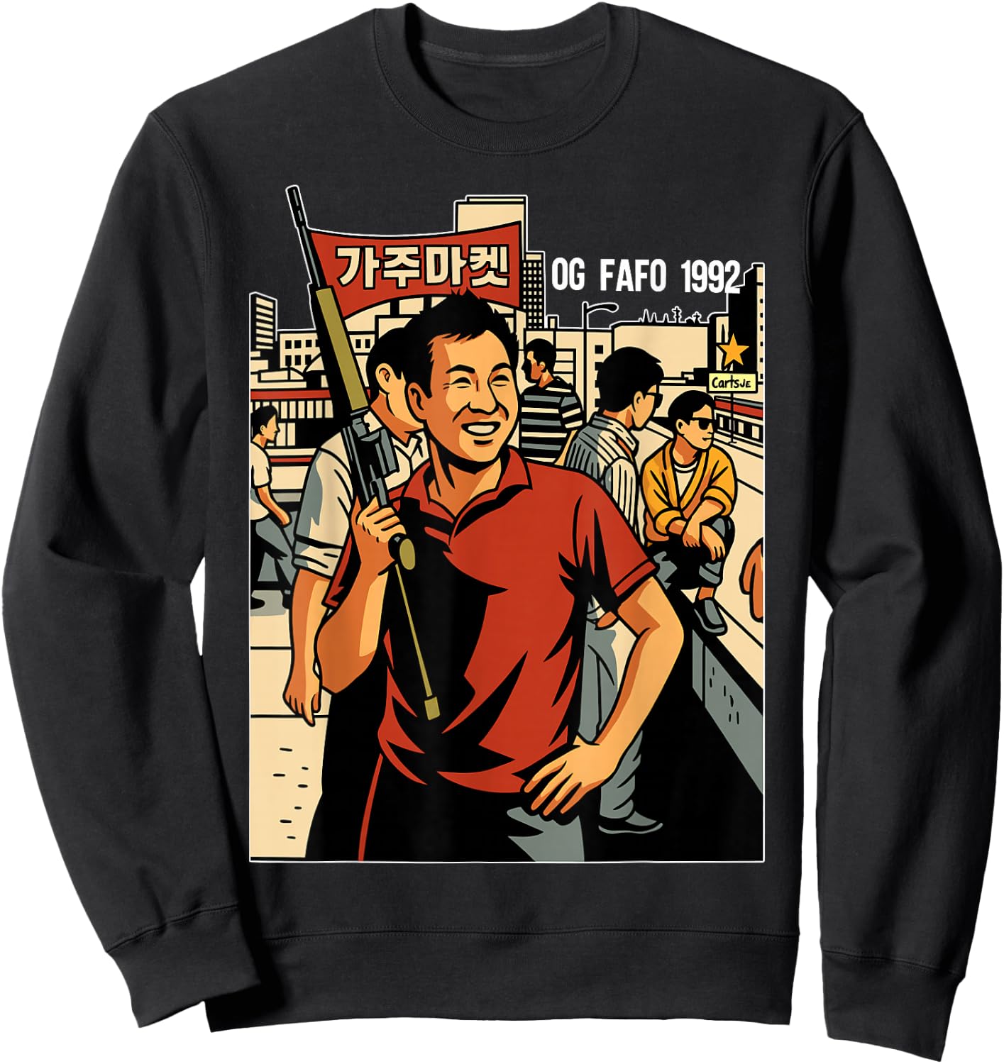 Rooftop Koreans Vintage Sweatshirt - Sweatshirt | Black