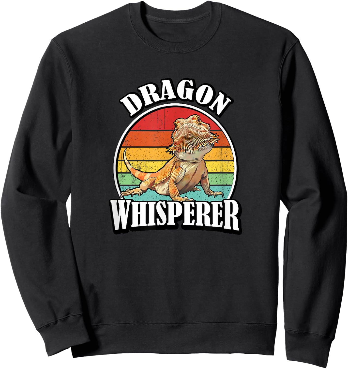 Kids Tiny Dinosaur Dragon Whisperer Bearded Dragon Lover Sweatshirt - Sweatshirt | Black