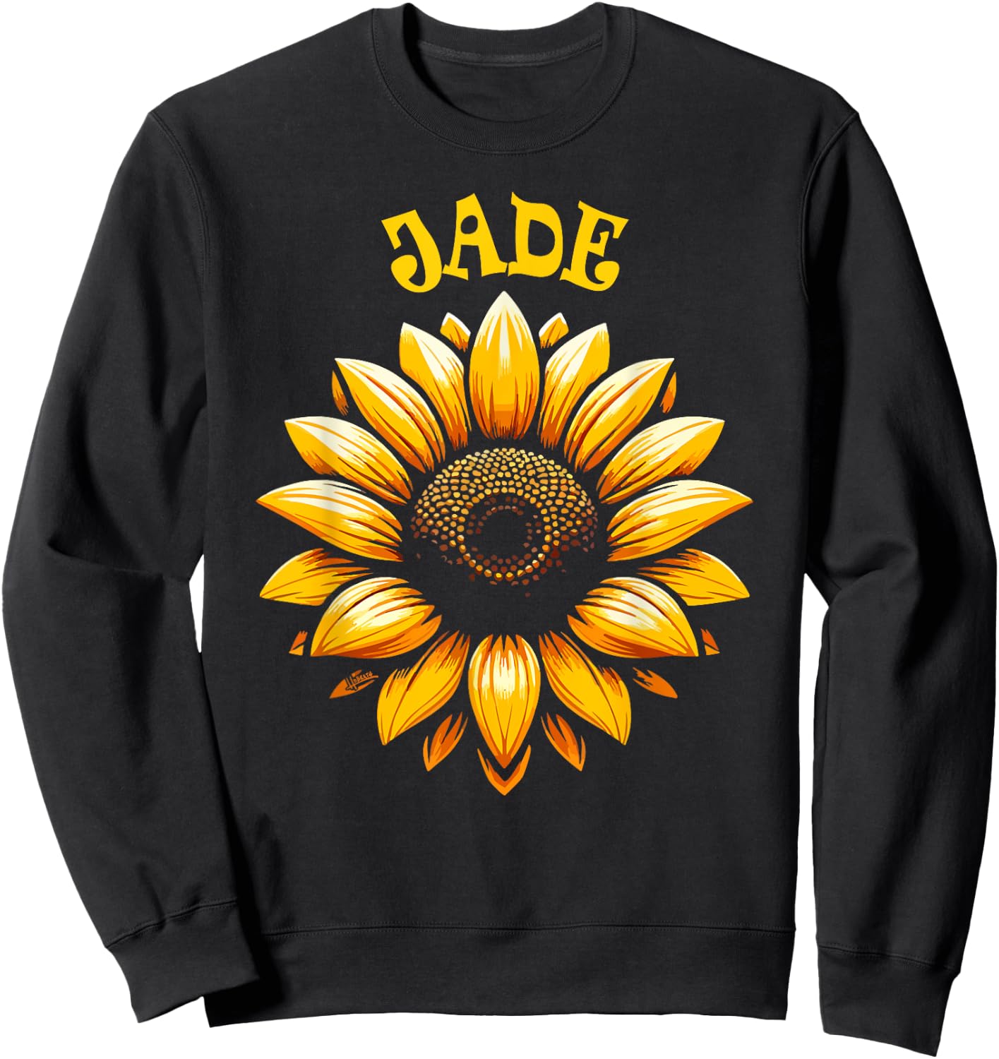 Jade Sunflower Design for Girls Name Jade Sweatshirt - Sweatshirt | Black