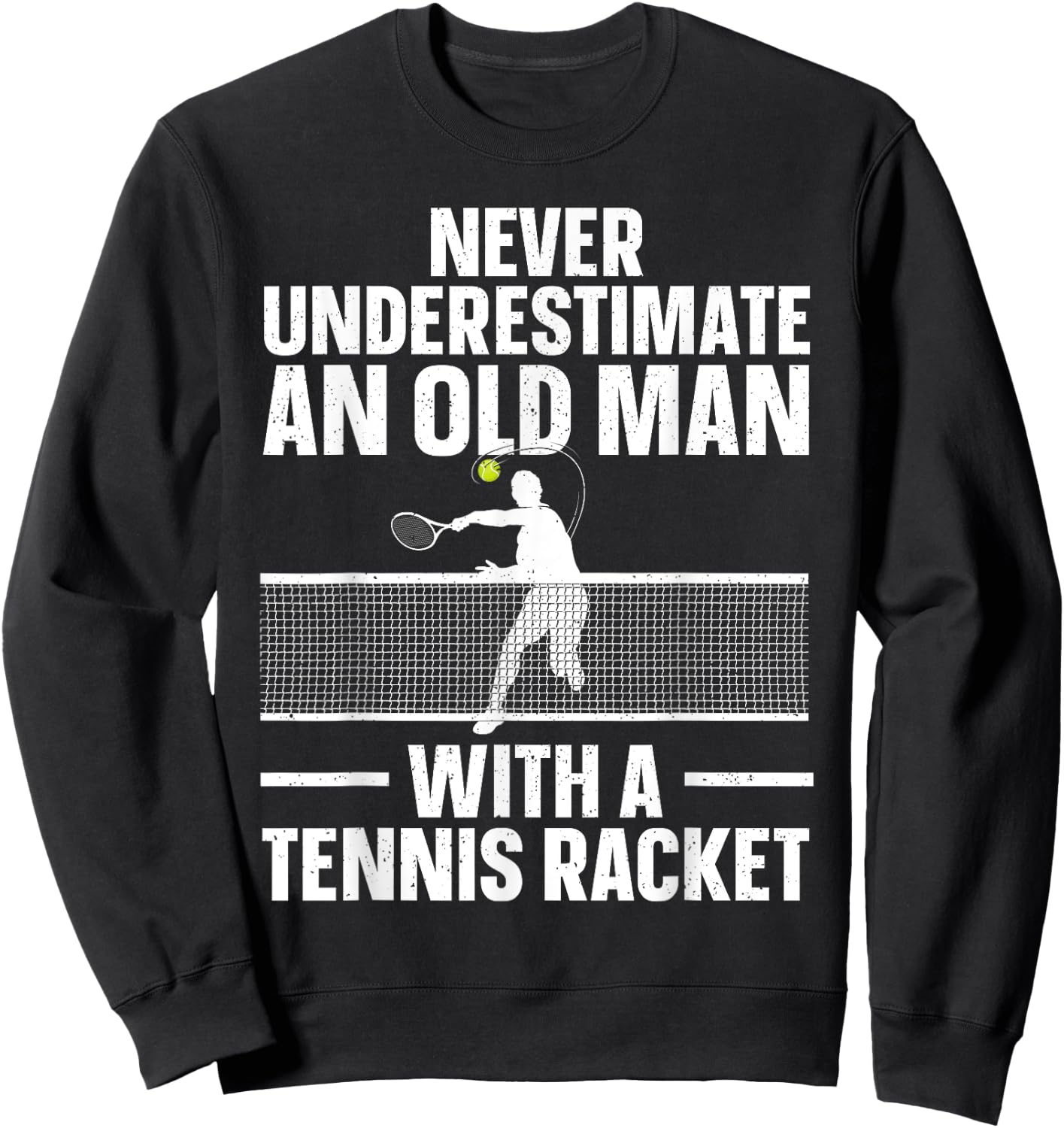 Best Tennis Art Grandpa Tennis Lover Tennis Player Sweatshirt - Sweatshirt | Black