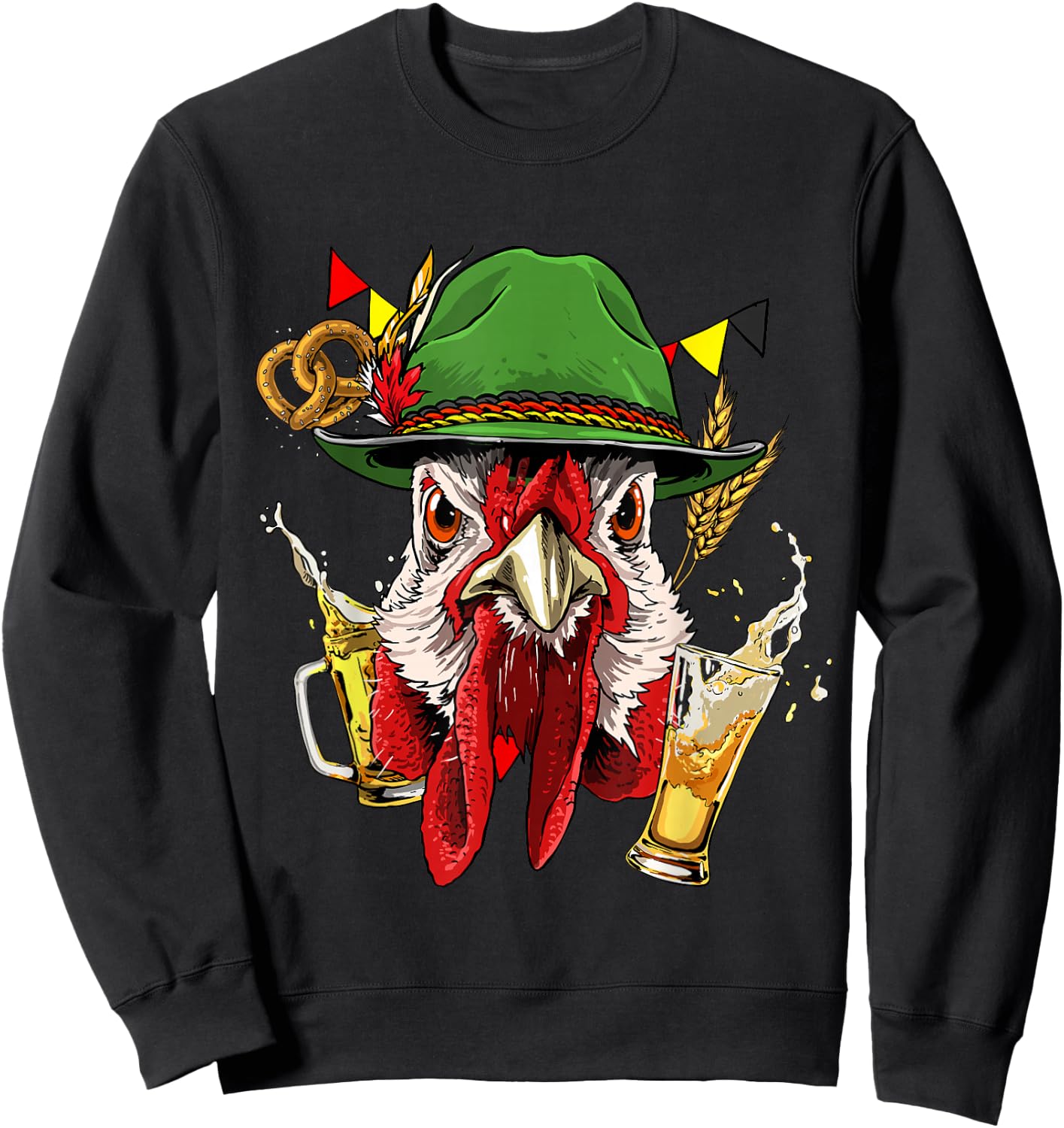 Chicken Germany Oktoberfest Party Beer Fest Chicken Lover Sweatshirt - Sweatshirt | Black