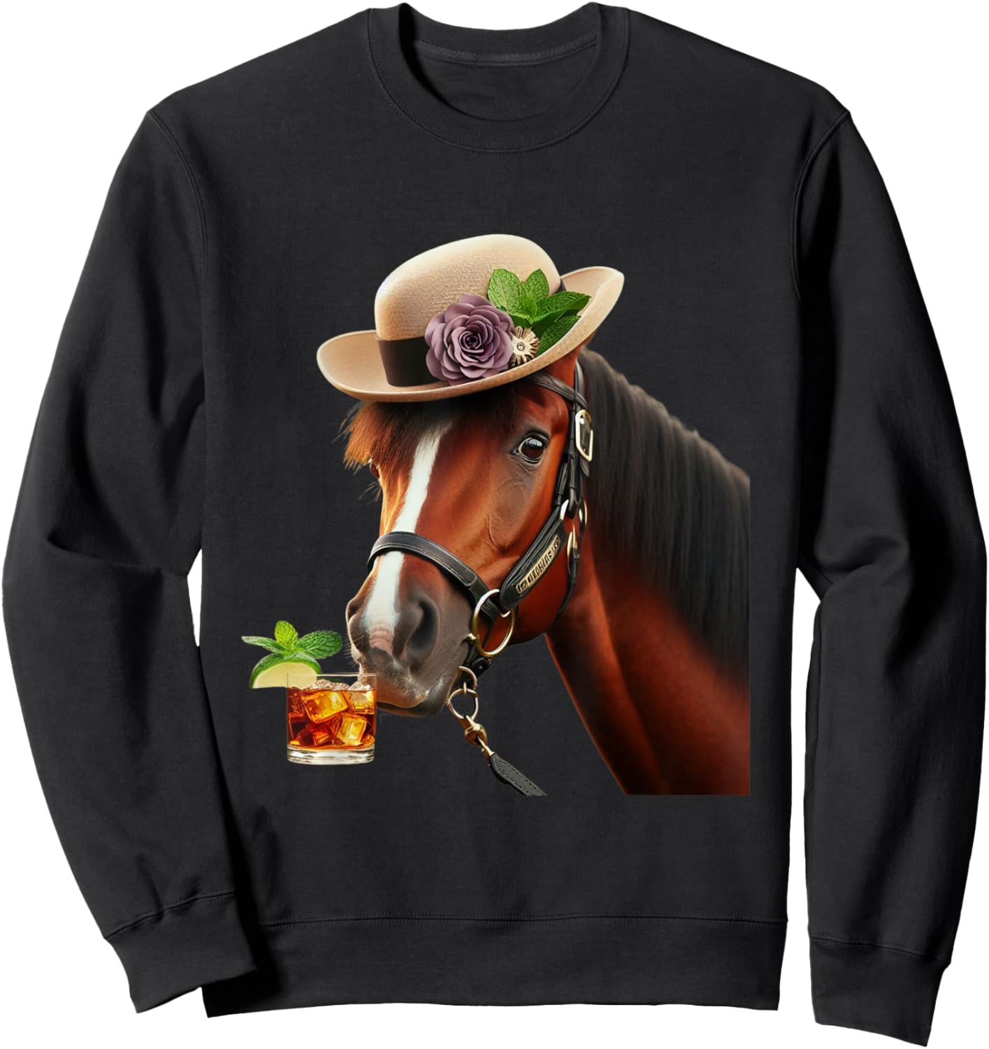 Funny Horse Derby Party Sweatshirt - Sweatshirt | Black