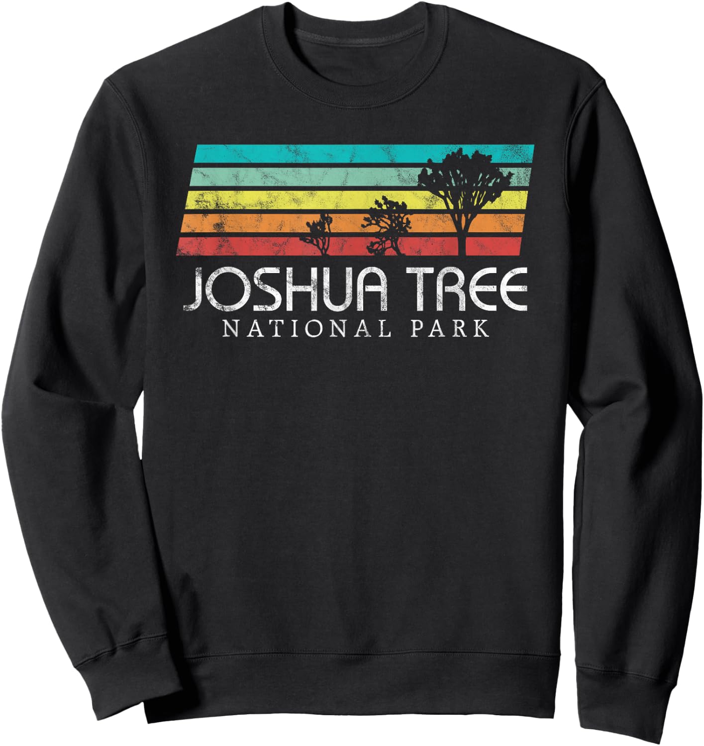 Joshua Tree California Vintage Retro Camping National Park Sweatshirt - Sweatshirt | Black