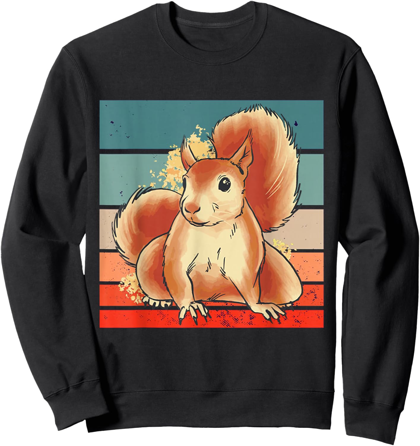 Cute watercolor Squirrel nature art animal lovers Art Sweatshirt - Sweatshirt | Black