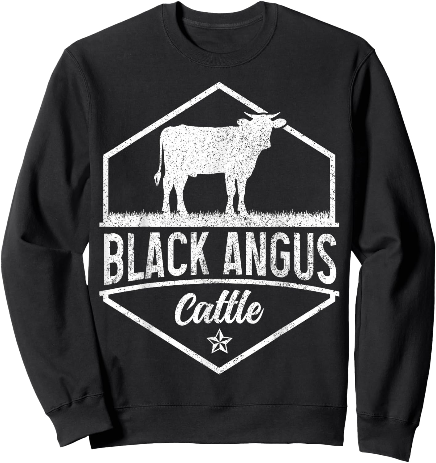 Black Angus Cattle Farmer Rancher Cow Farming Vintage Farm Sweatshirt - Sweatshirt | Black