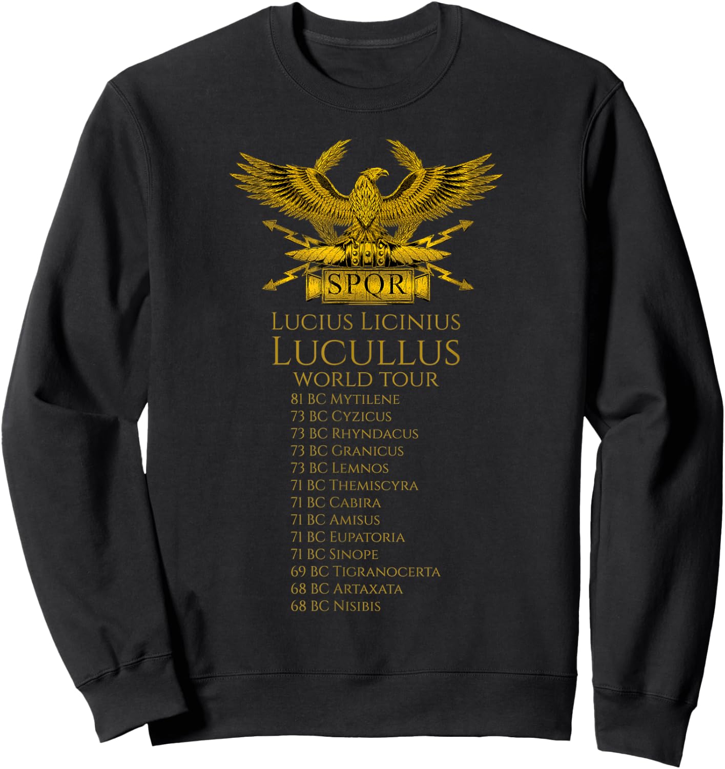 Ancient Rome History - Lucius Licinius Lucullus World Tour Sweatshirt - Sweatshirt | Black