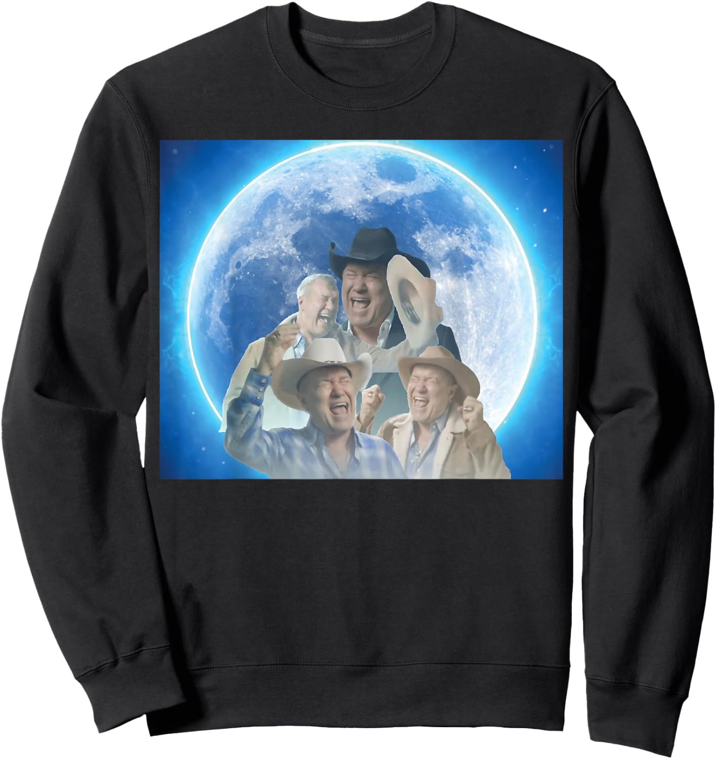 Screaming Cowboy Meme Sweatshirt - Sweatshirt | Black