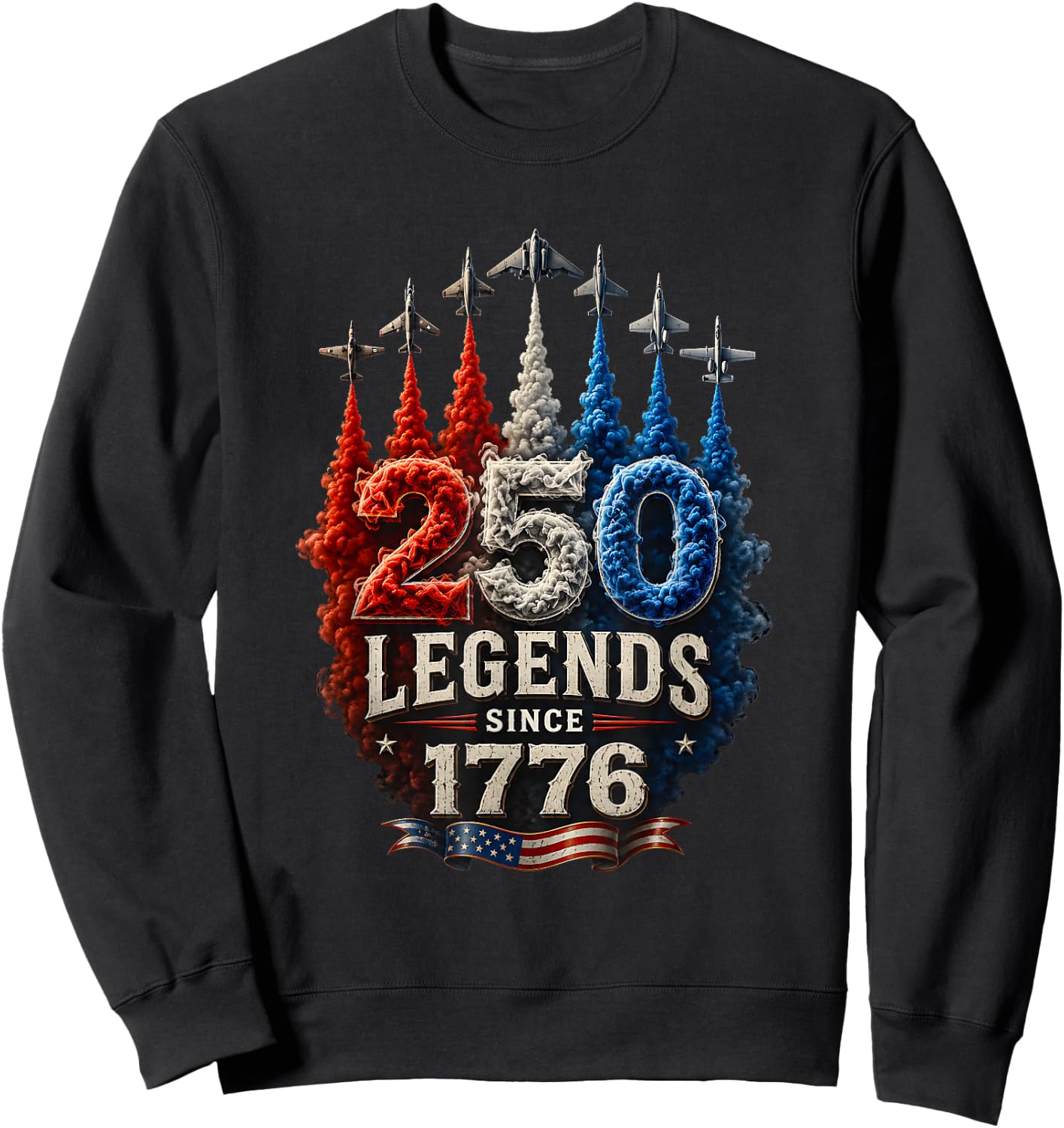 250th Anniversary USA Patriotic 250 Years American 4th July Sweatshirt - Sweatshirt | Black