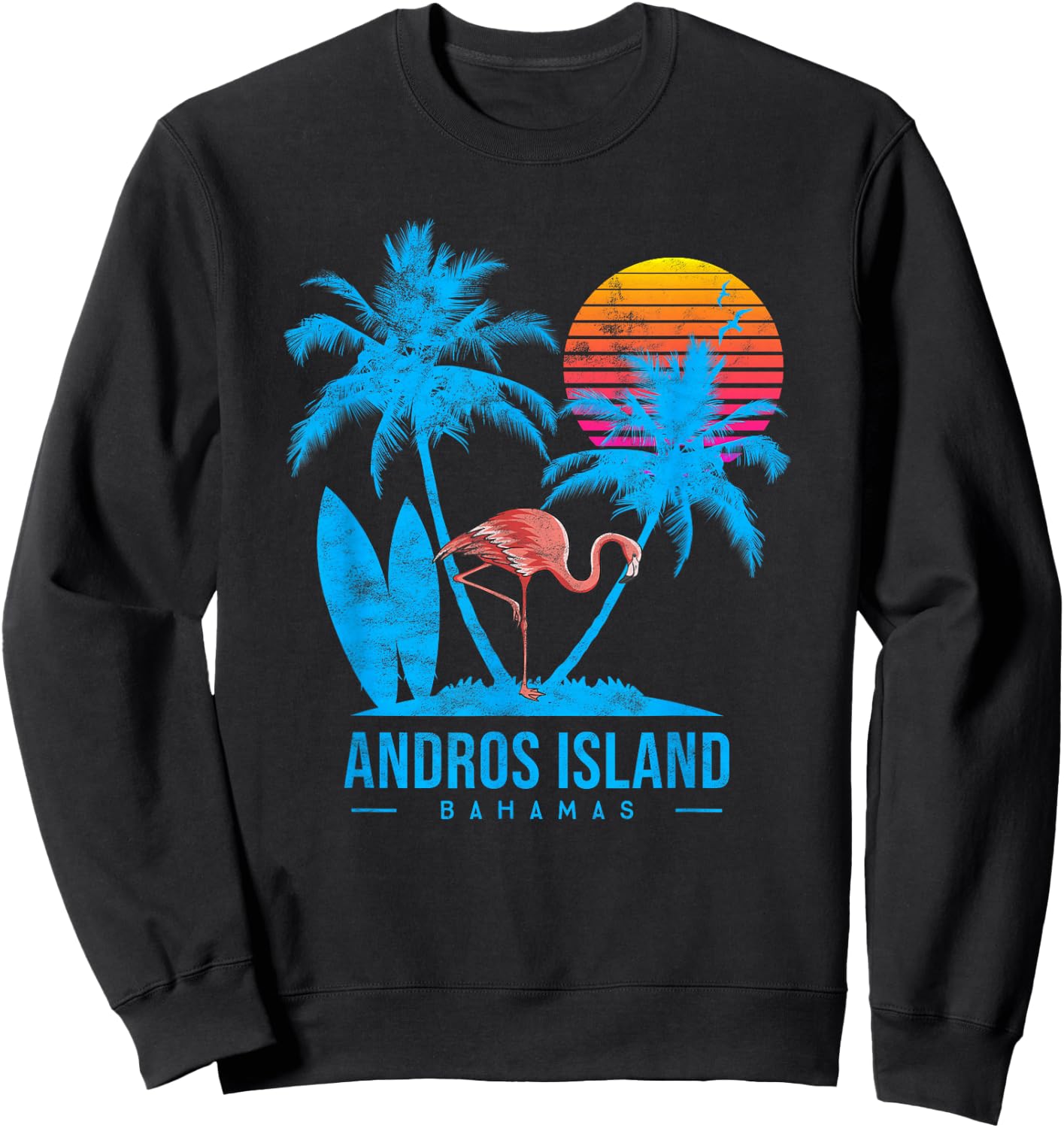 Andros Island, Bahamas. Palm trees sunset Sweatshirt - Sweatshirt | Black