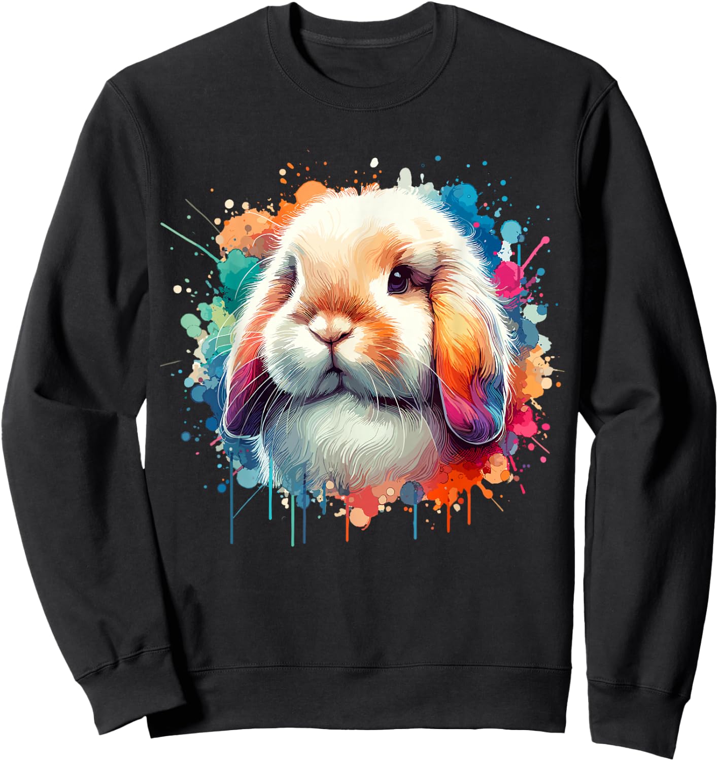 Holland Lop Bunny Easter Mini Lop Cute Sweatshirt - Sweatshirt | Black