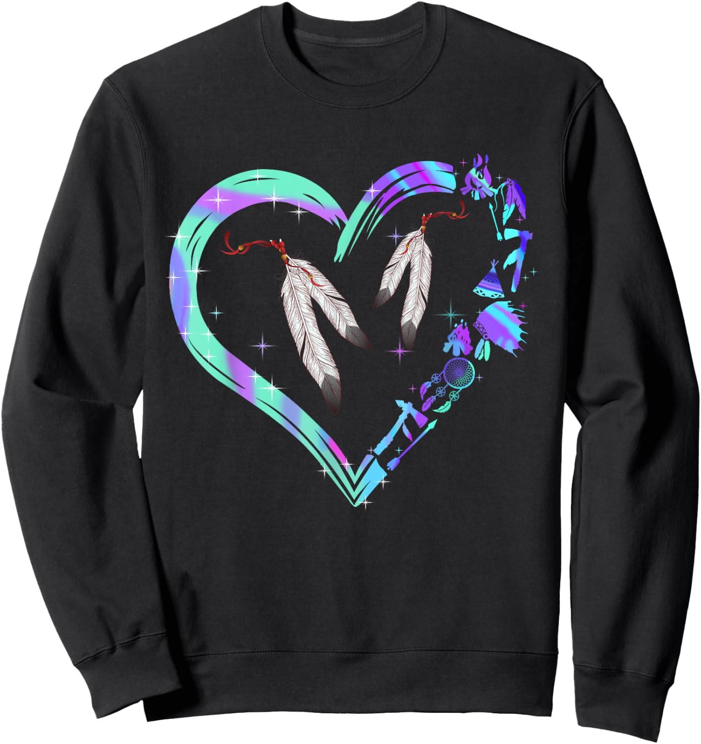 Native Colorful Ancestral Connection Sweatshirt - Sweatshirt | Black