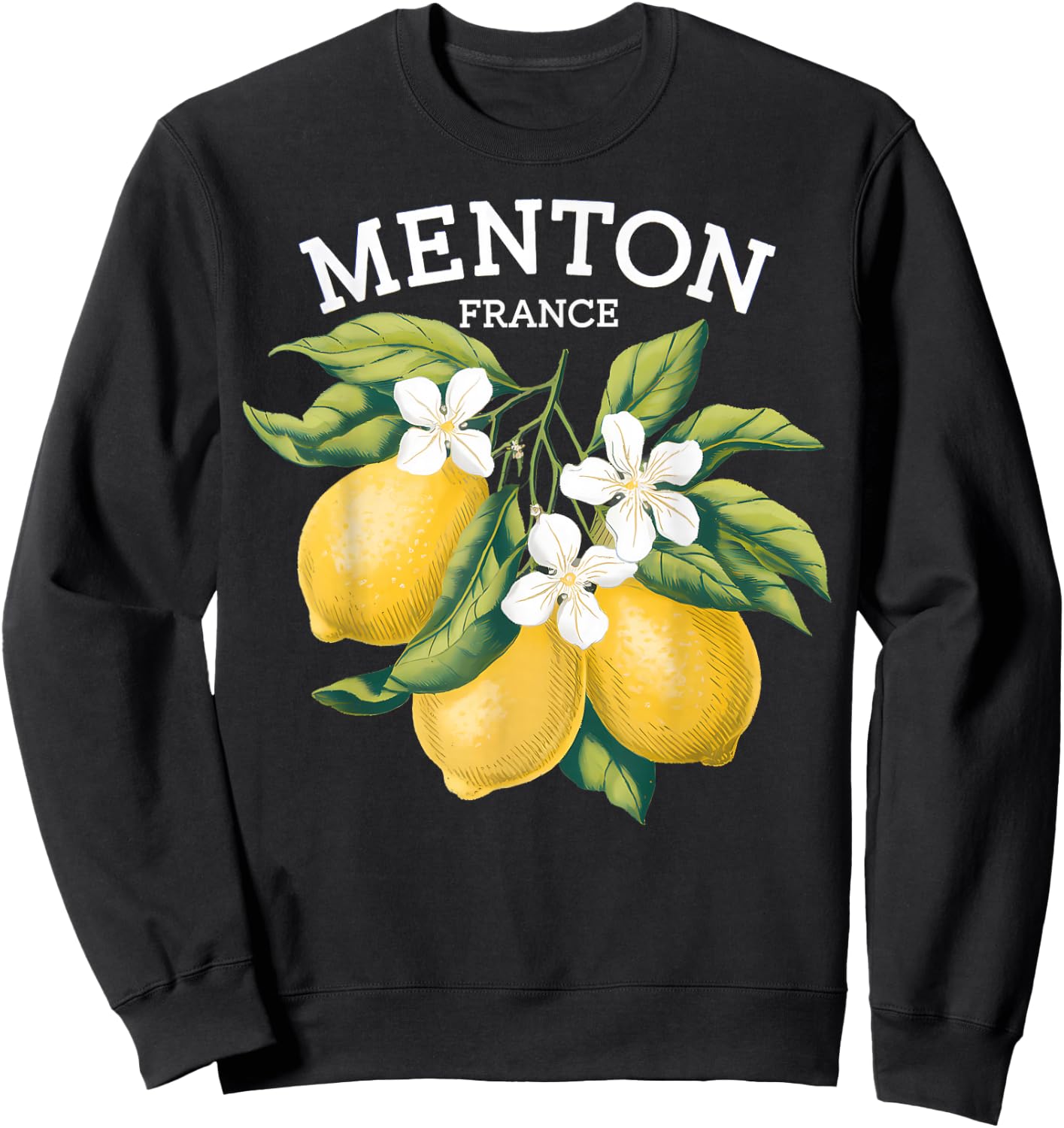 Menton France French Riviera , Black, S Sweatshirt - Sweatshirt | Black