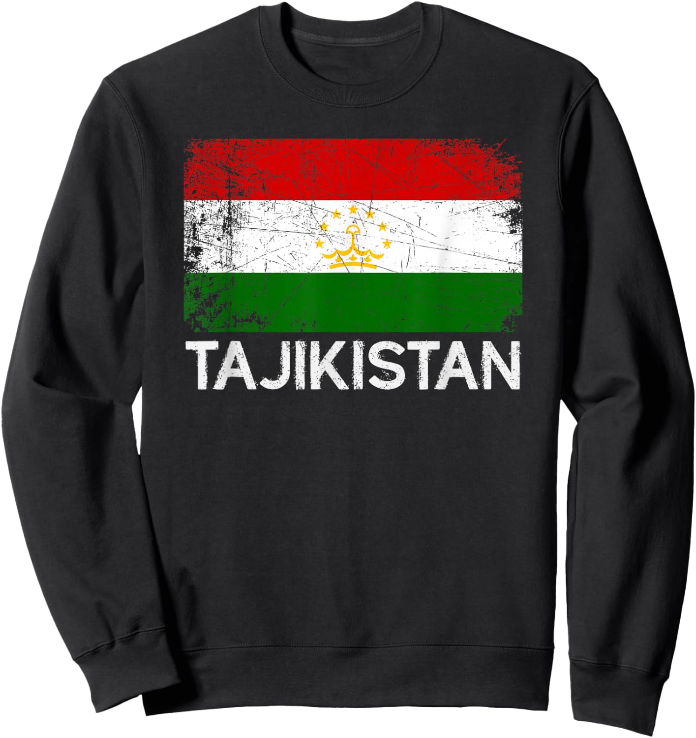 Tajikistanische Flagge | Vintage-Geschenk hergestellt in Tajikistan Sweatshirt - Sweatshirt | Black