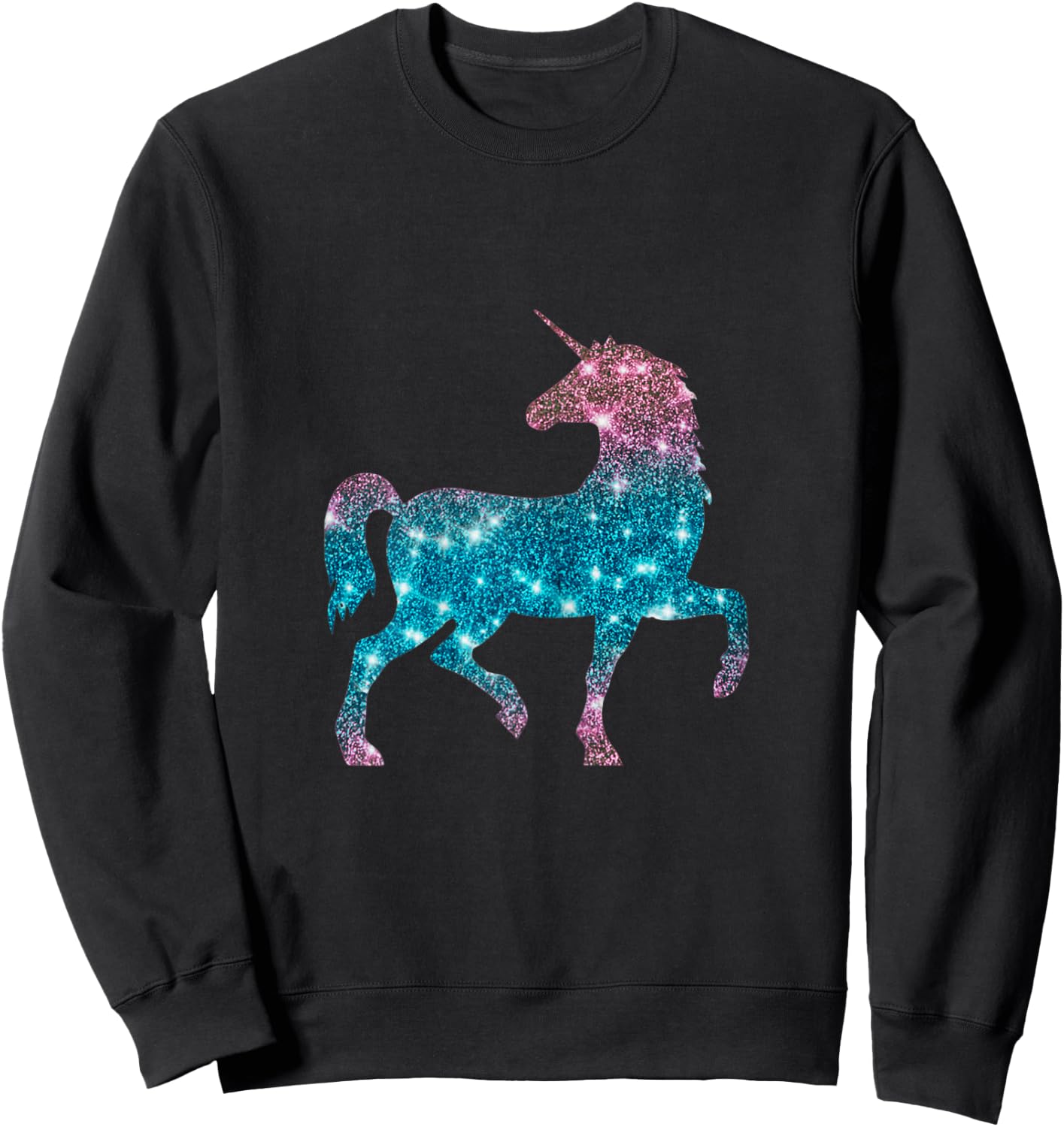 Unicorn for Girls and Unicorns - Not a Real Glitter Sweatshirt - Sweatshirt | Black