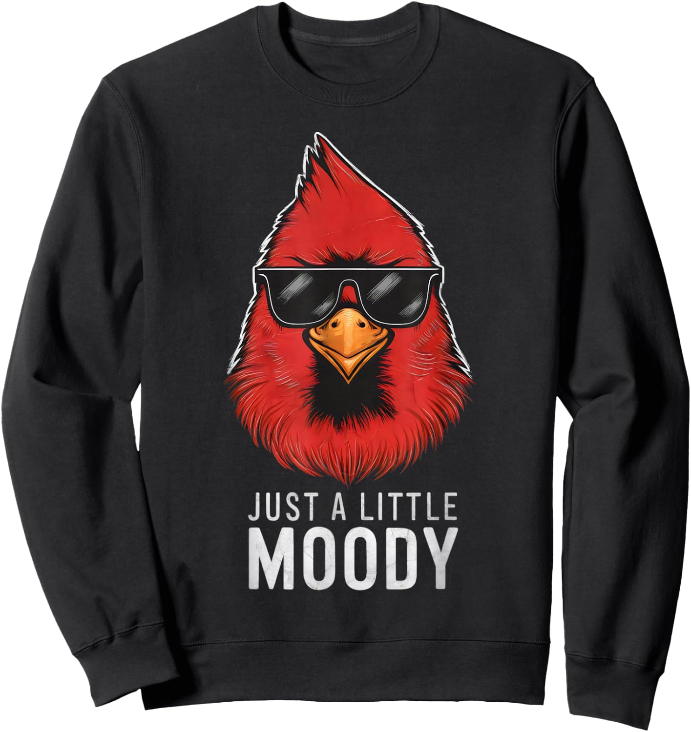 Funny Red Cardinal Bird Lover With Sunglasses Sweatshirt - Sweatshirt | Black