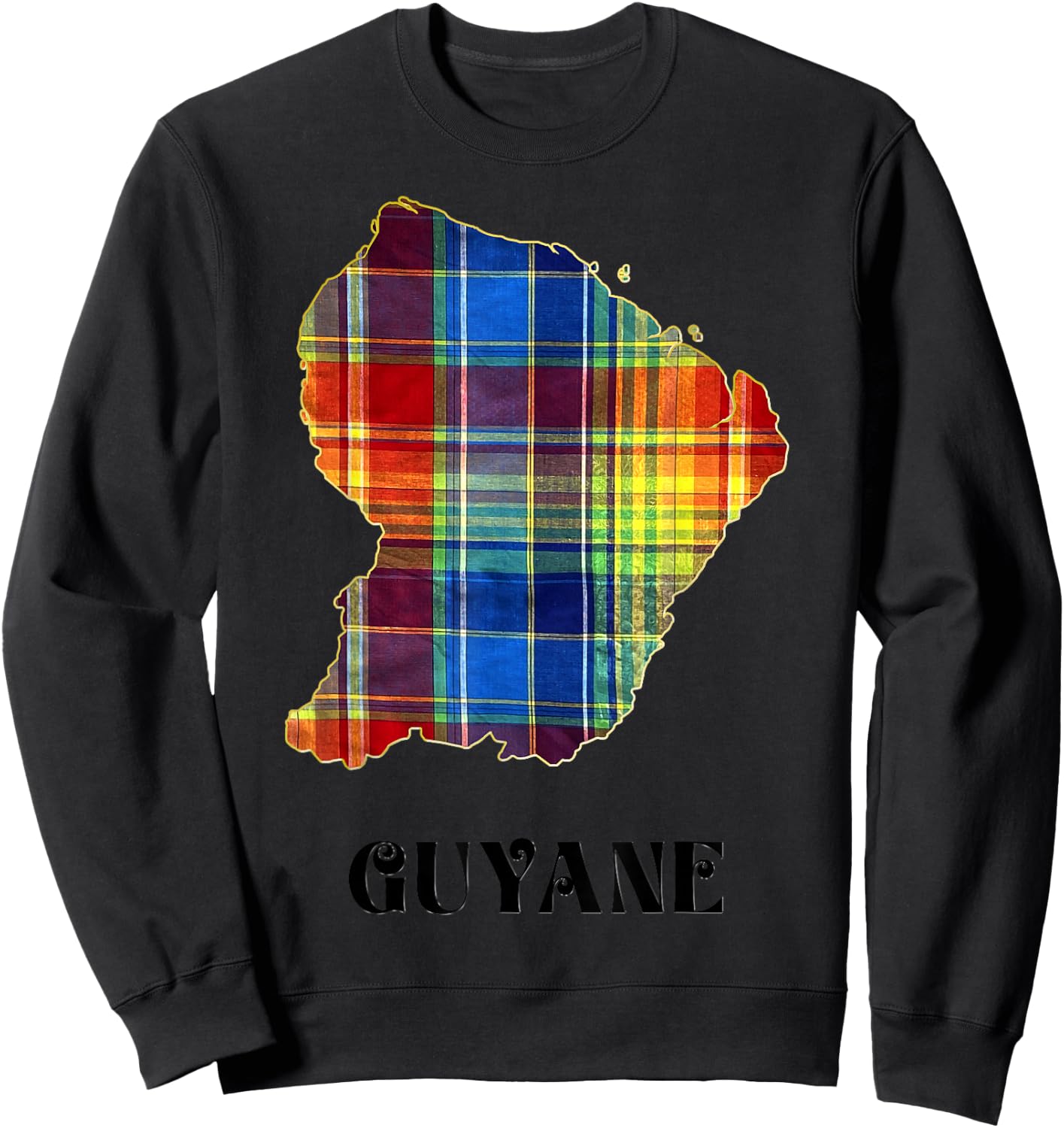 French Guiana Madras Man Woman And Child , Black, S Sweatshirt - Sweatshirt | Black