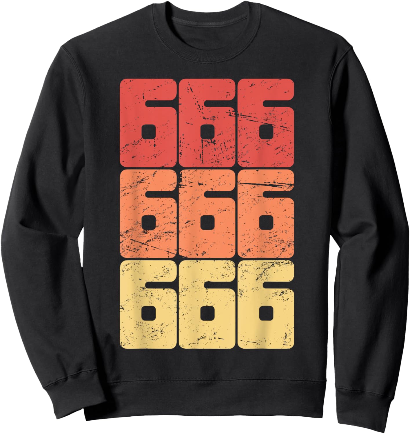 Retro Distressed Satanic 666 Sweatshirt - Sweatshirt | Black