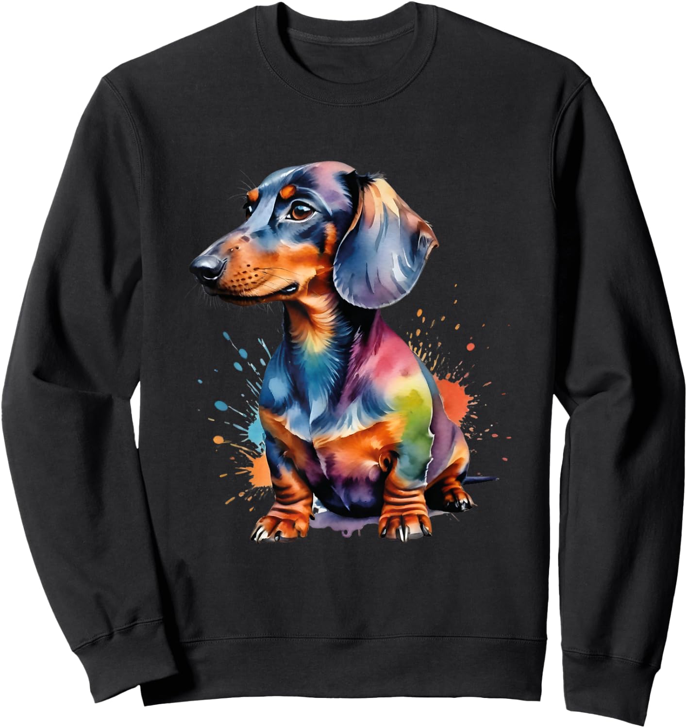 Colorful Wiener & Dachshund Sweatshirt - Sweatshirt | Black