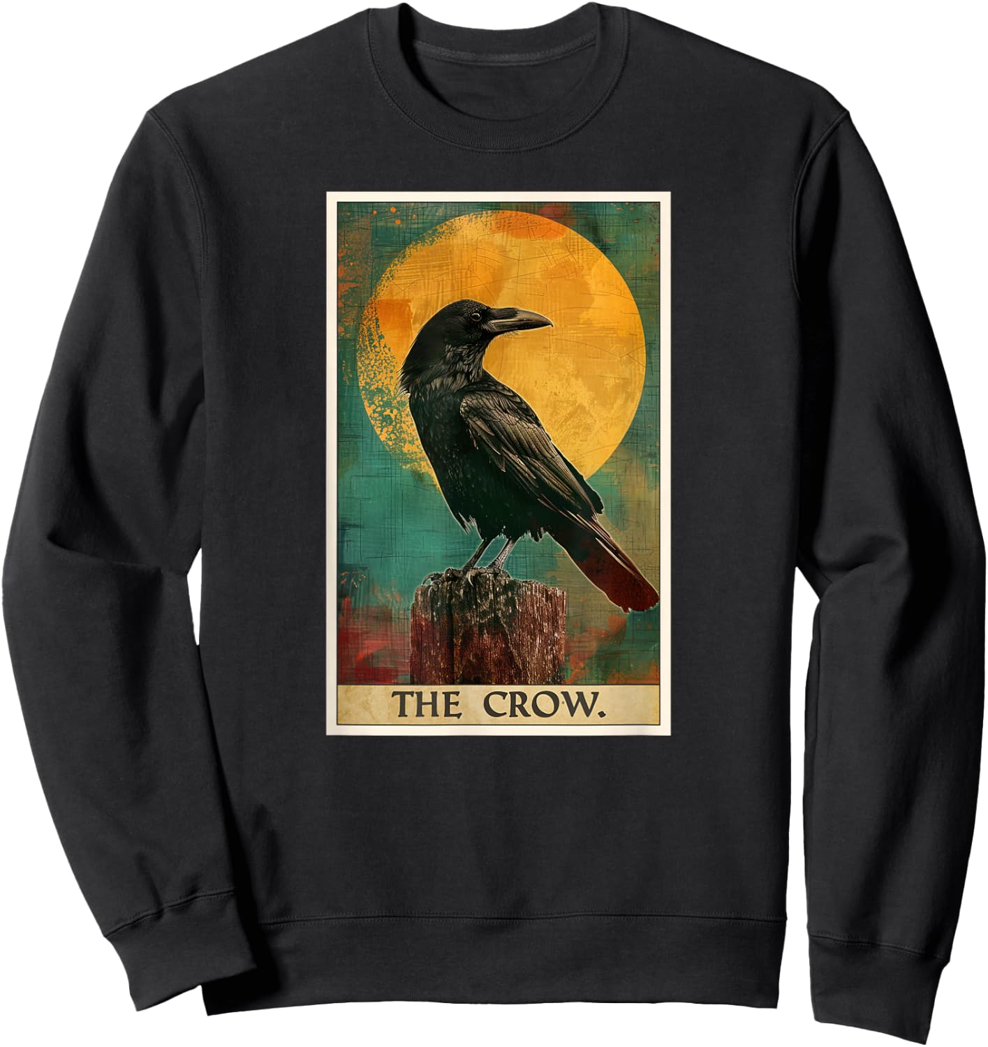 Crow Tarot Card Crows Crow Sweatshirt - Sweatshirt | Black