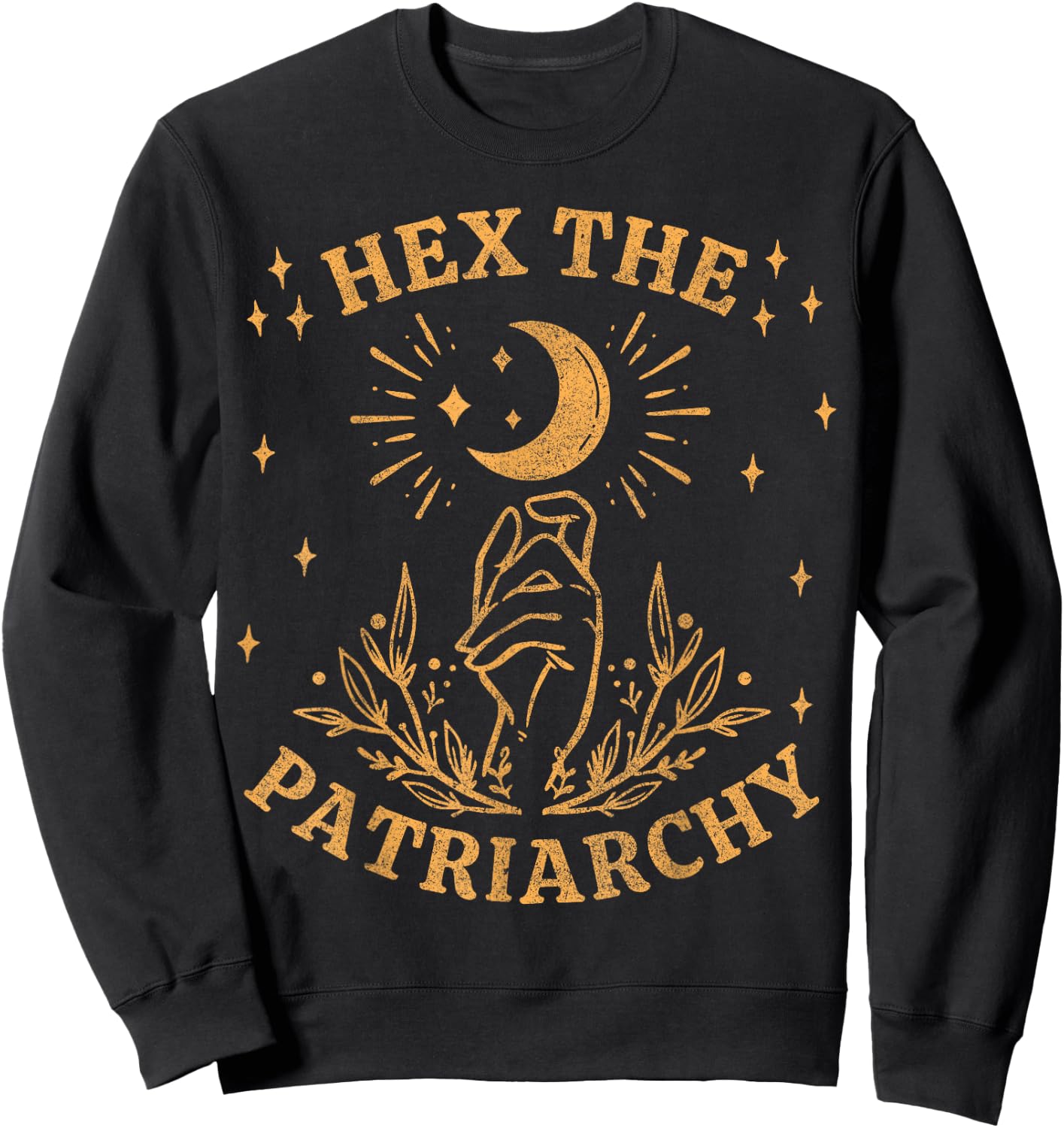 Vintage Feminist Witch, Hex The Patriarchy Sweatshirt - Sweatshirt | Black