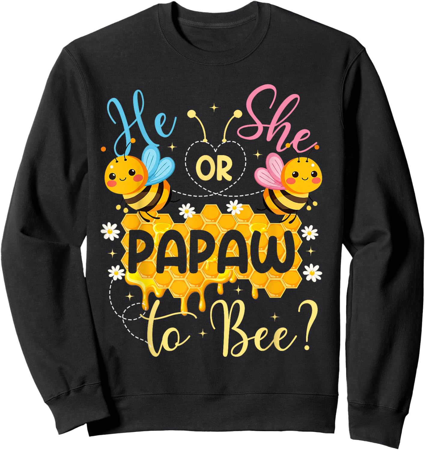 He Or She Papaw to Bee Gender Reveal Sweatshirt - Sweatshirt | Black