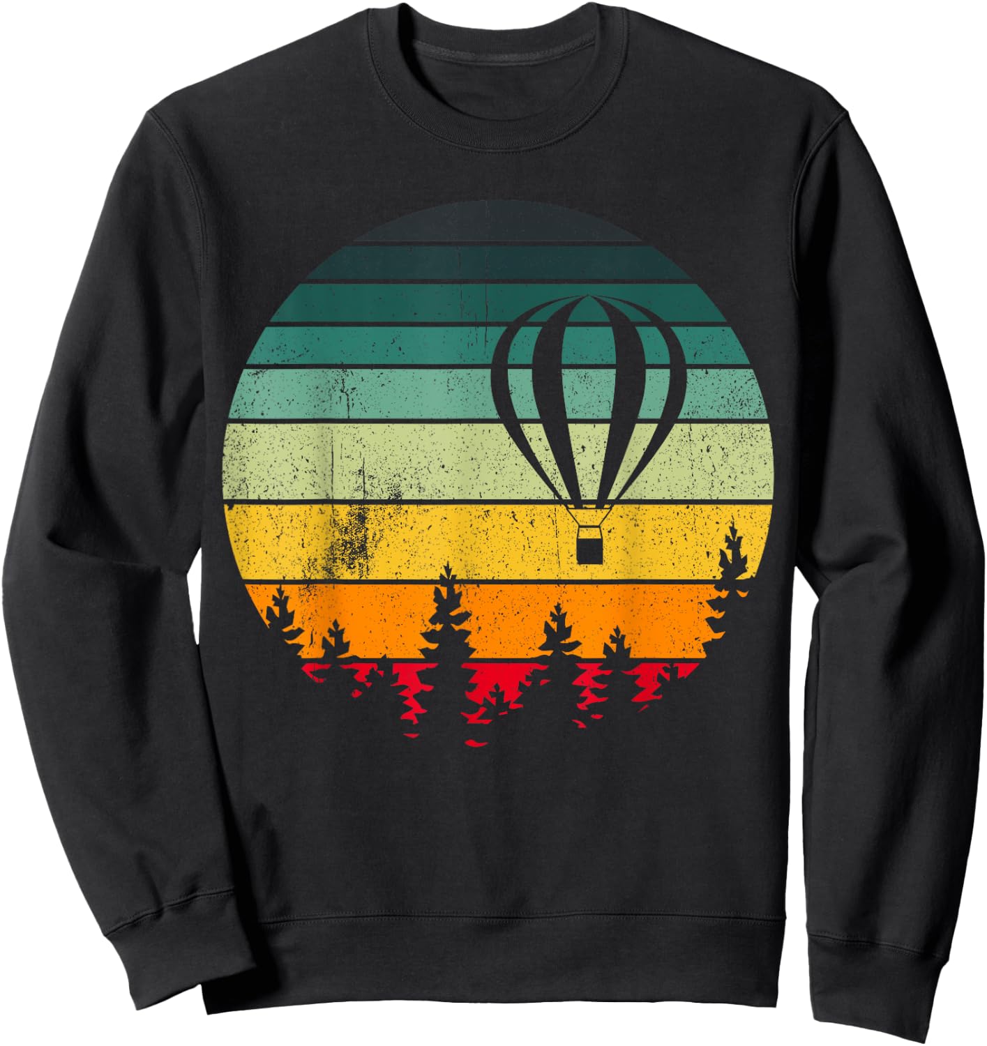 Vintage Hot Air Balloon Festival Balloonist Fly Ballooning Sweatshirt - Sweatshirt | Black