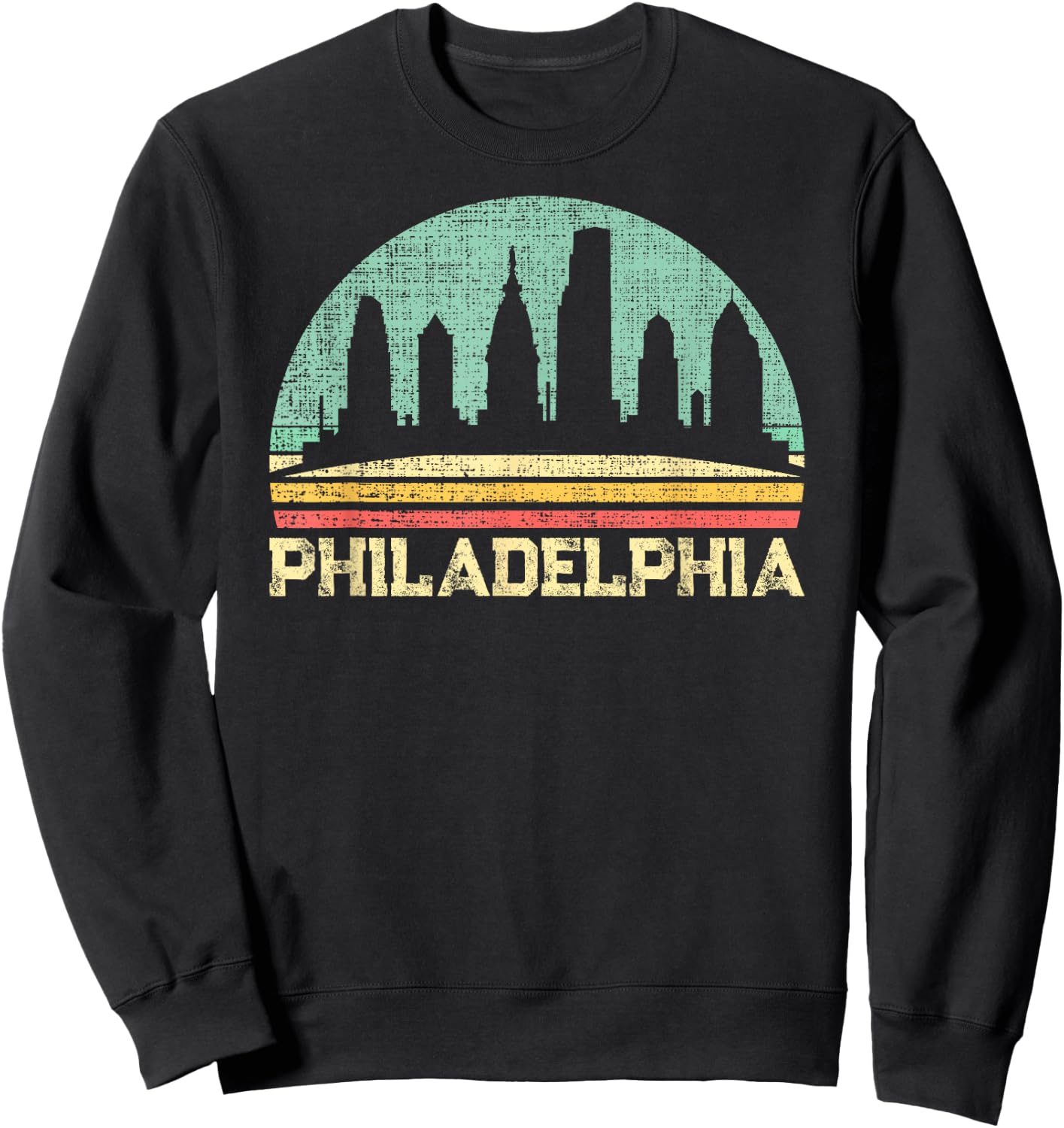 Classic Retro Vintage Philadelphia City Pennsylvania Sweatshirt - Sweatshirt | Black