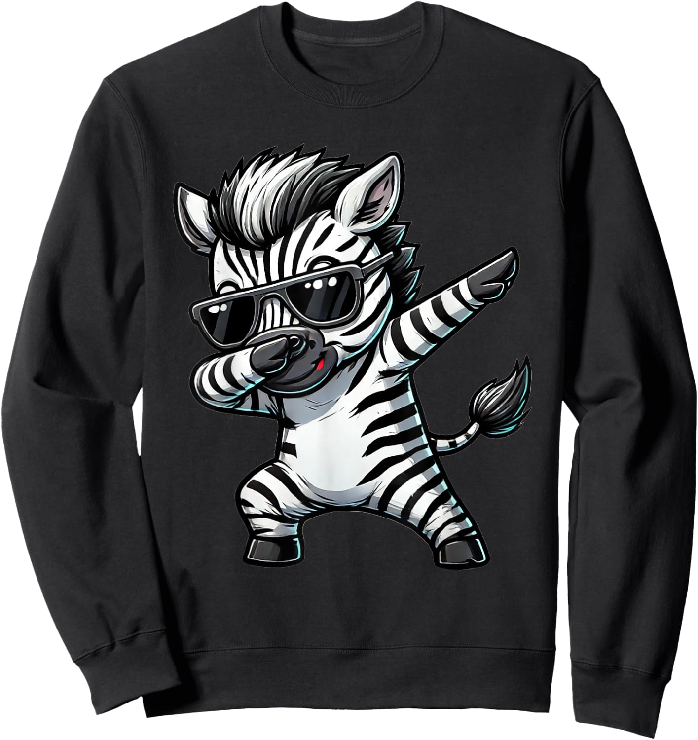 Dabbing Zebra Funny Zebra on Dabben Gift Zebra , black Sweatshirt - Sweatshirt | Black