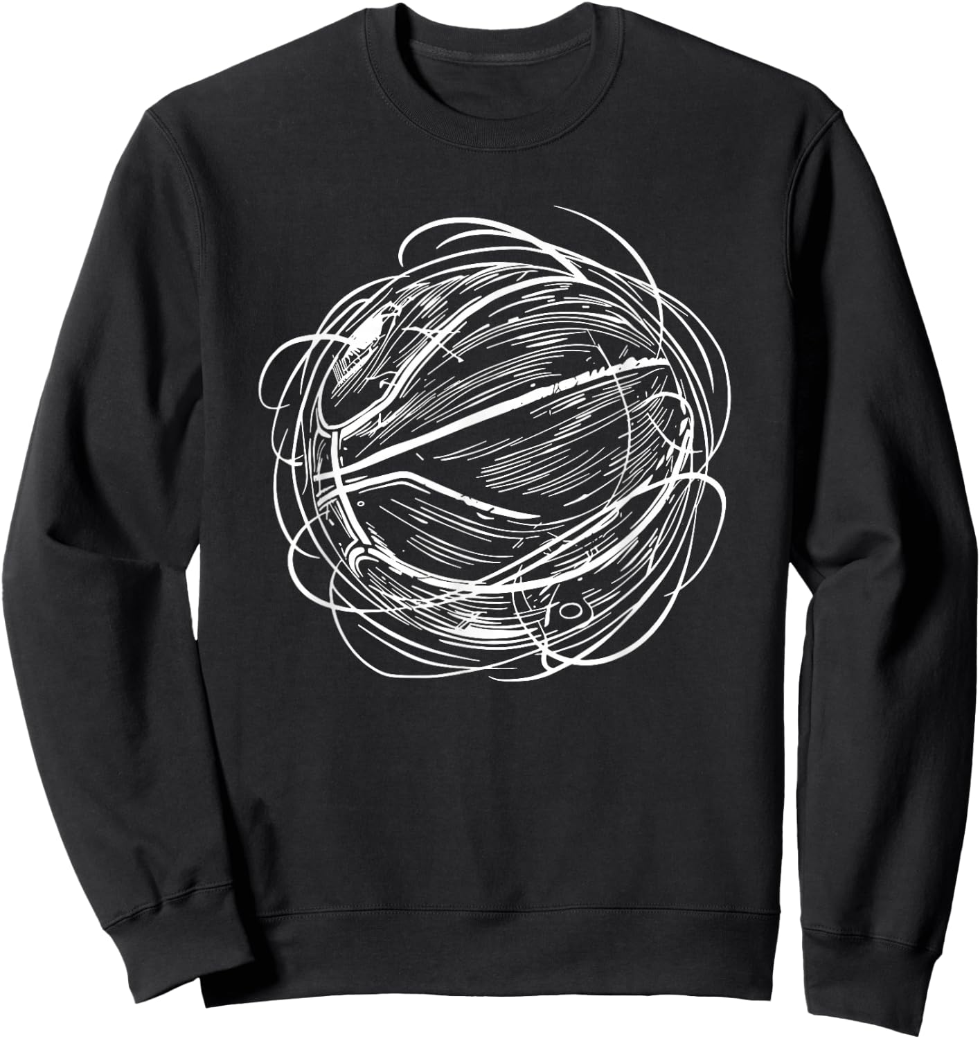 Basketball Ball Sketch Sports Sweatshirt - Sweatshirt | Black