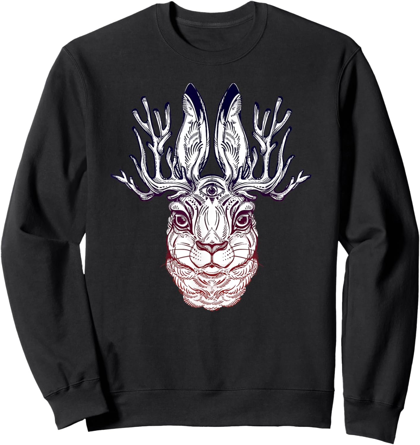 Stay Weird - Jackalope - Folklore Hare Third Eye Sweatshirt - Sweatshirt | Black