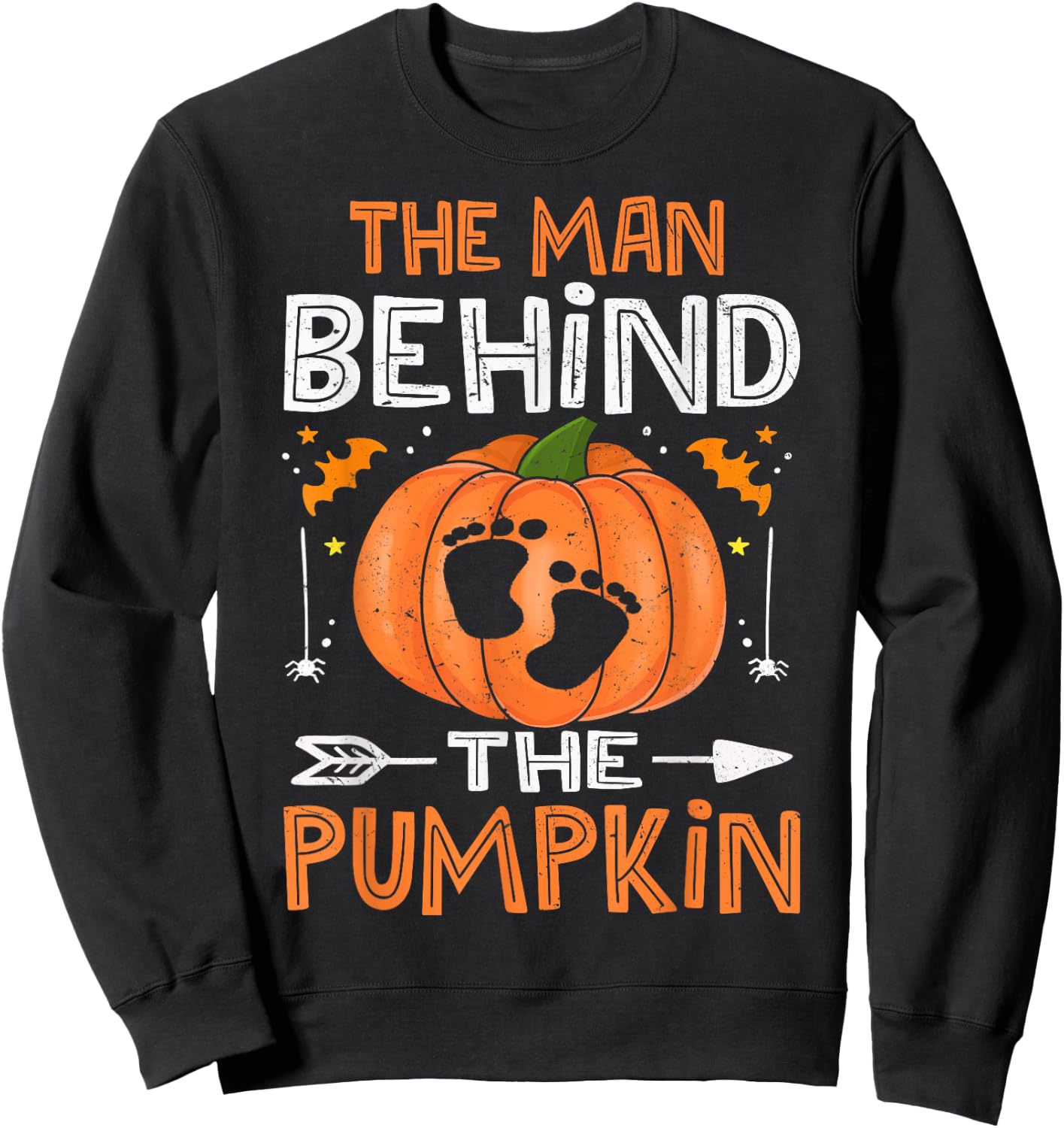 Daddy Halloween Pregnancy Shirt, The Man Behind The Pumpkin Sweatshirt - Sweatshirt | Black