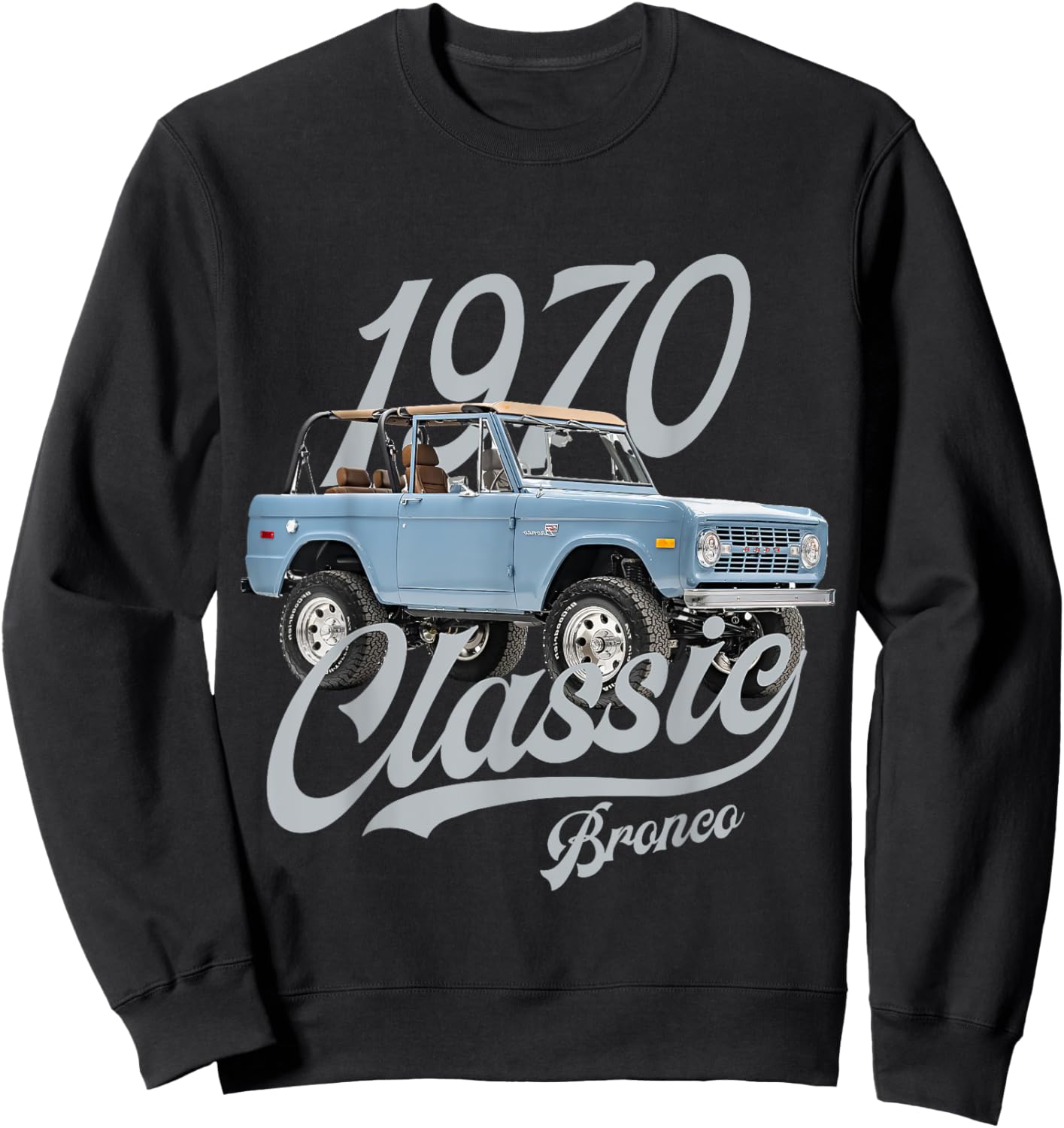 Classic bronco 1970 blue white Sweatshirt - Sweatshirt | Black