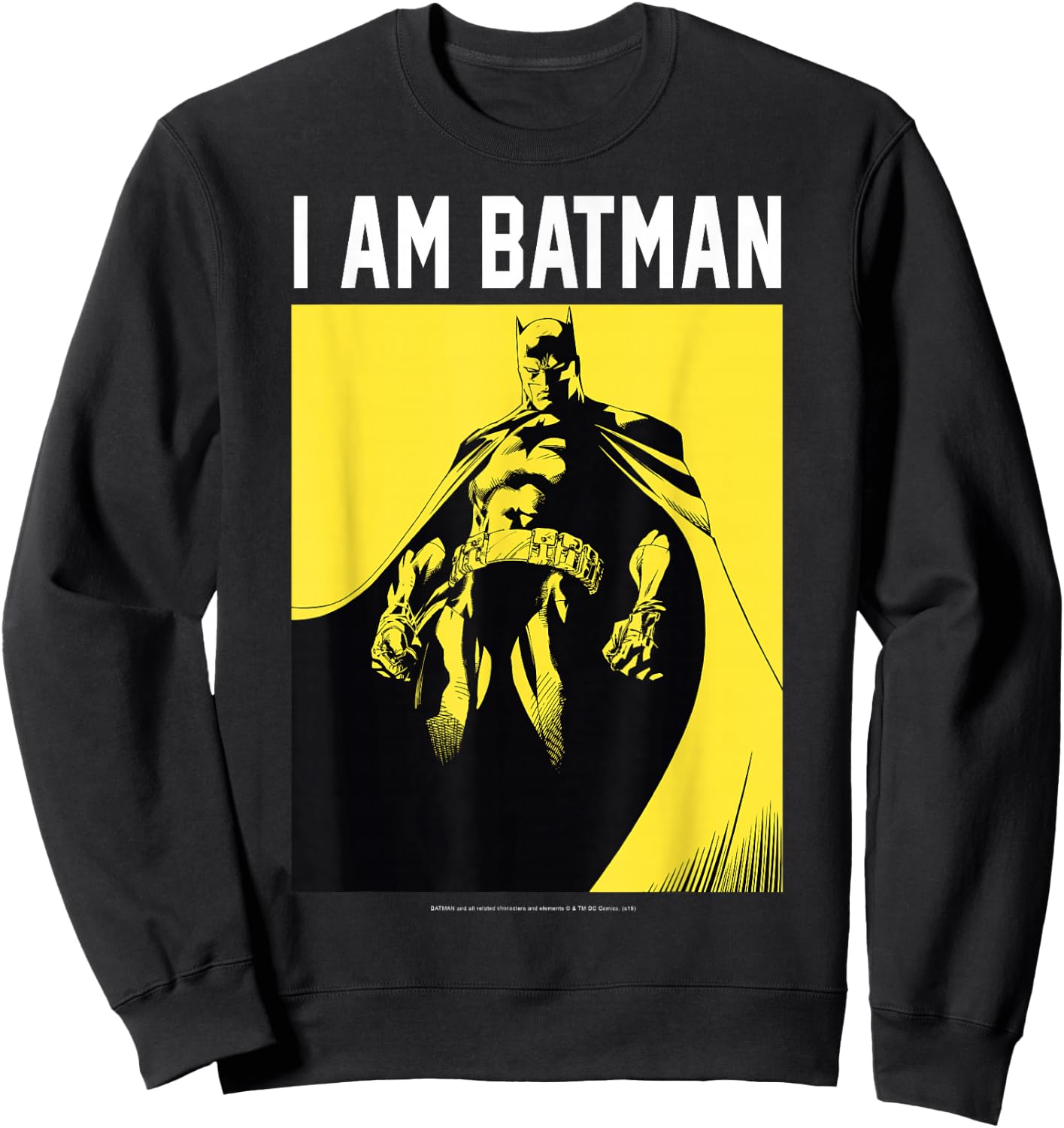 DC Comics I Am Batman Yellow Dark Poster Fill Small Sweatshirt - Sweatshirt | Black