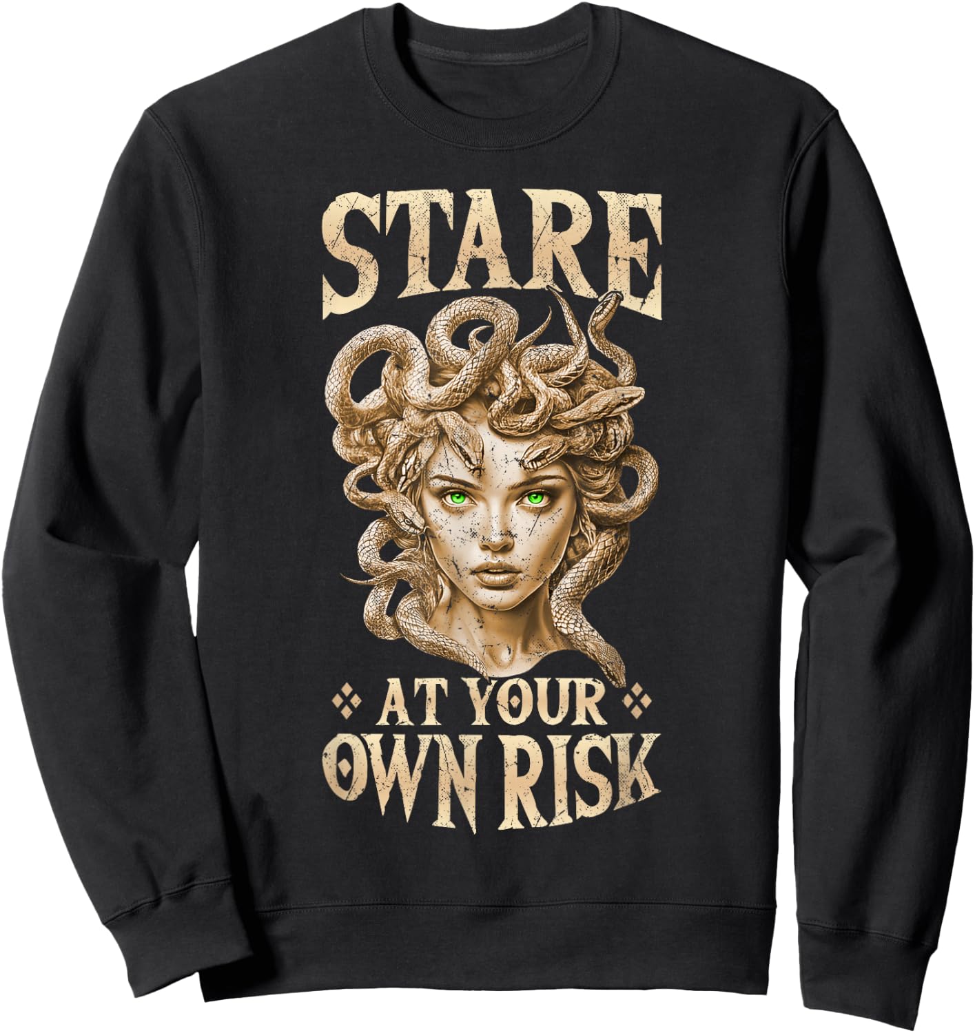 Medusa Graphic Greek Mythology Design Snake Medusa Sweatshirt - Sweatshirt | Black