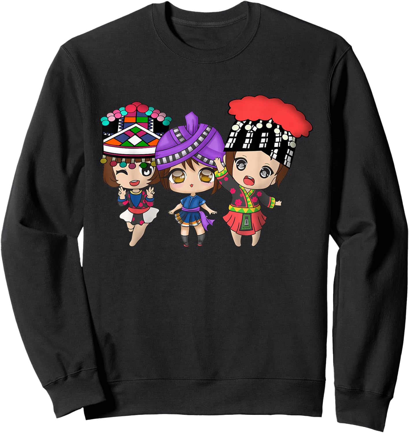 Hmong Girl Miao Woman Proud Hmoob Sisters Sweatshirt - Sweatshirt | Black
