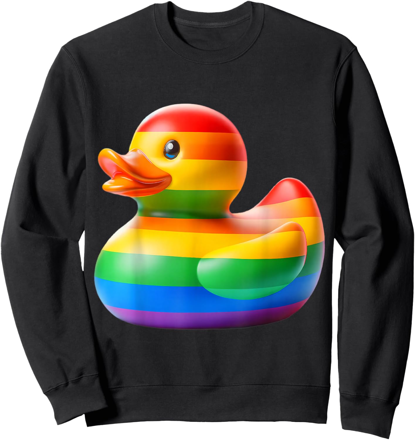 Gay Rubber Duck LGBTQ Rainbow Flag Pride Ducky Sweatshirt - Sweatshirt | Black