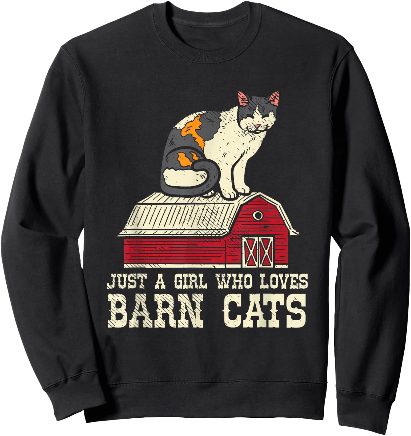 Girl Who Loves Barn Cats Ranch Farmers Market Farm Wife Sweatshirt - Sweatshirt | Black
