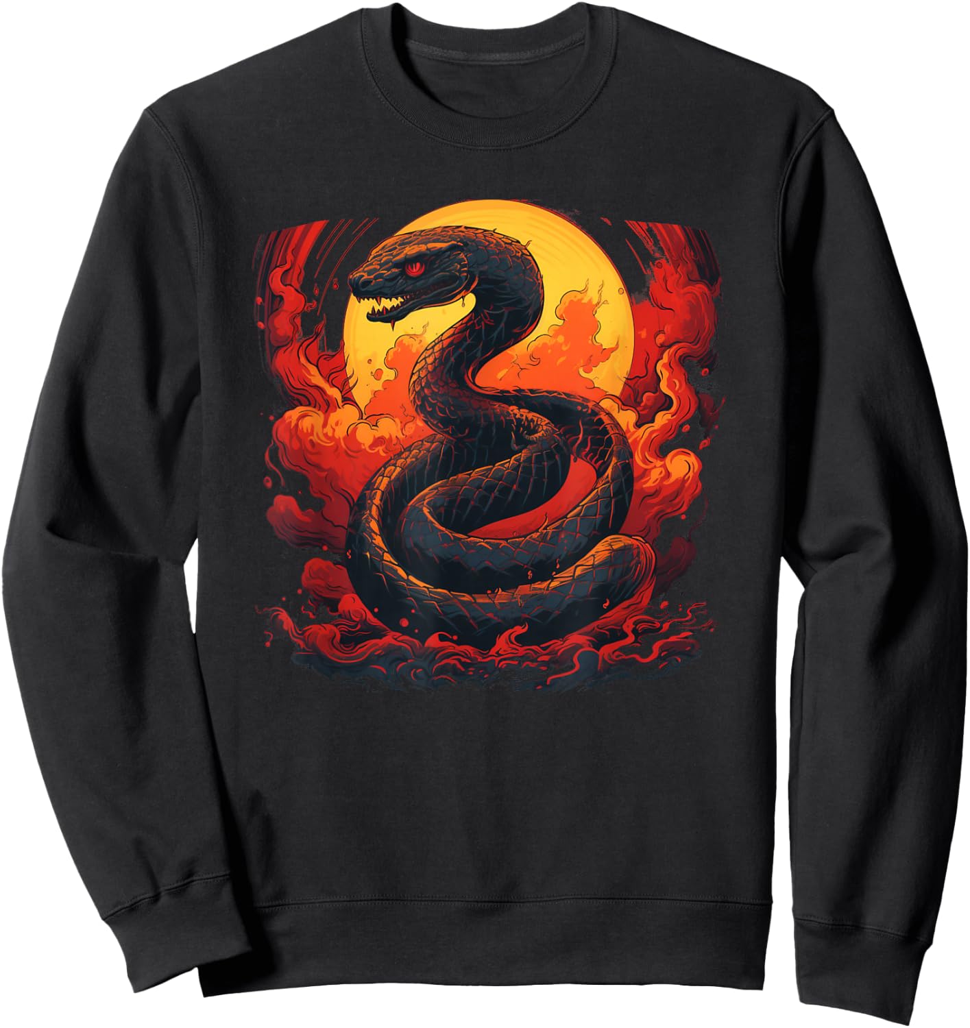 Cool Snake Flames for Reptile and Pets Lovers Sweatshirt - Sweatshirt | Black