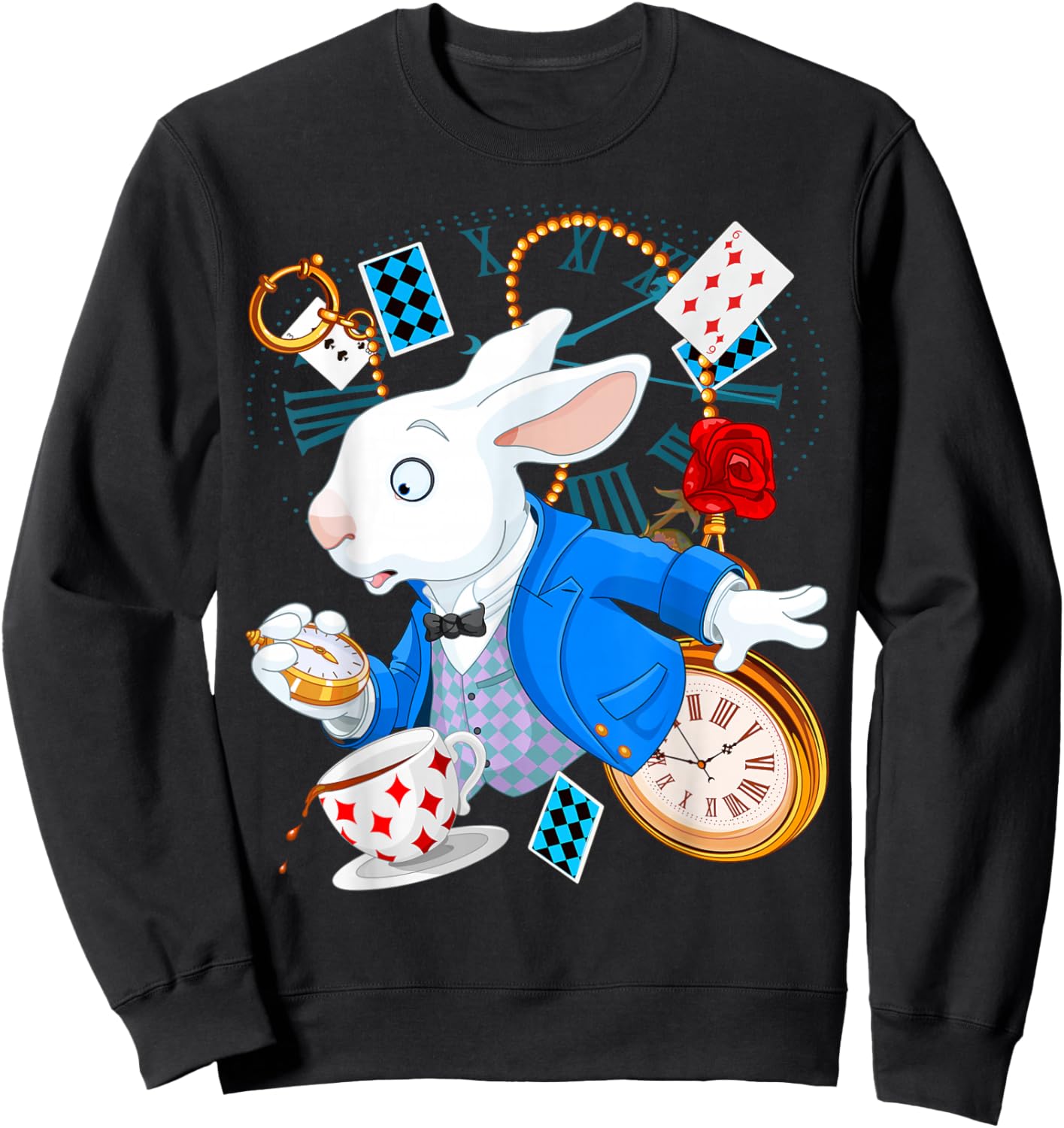 Alice in Wonderland - White Rabbit , black, s Sweatshirt - Sweatshirt | Black