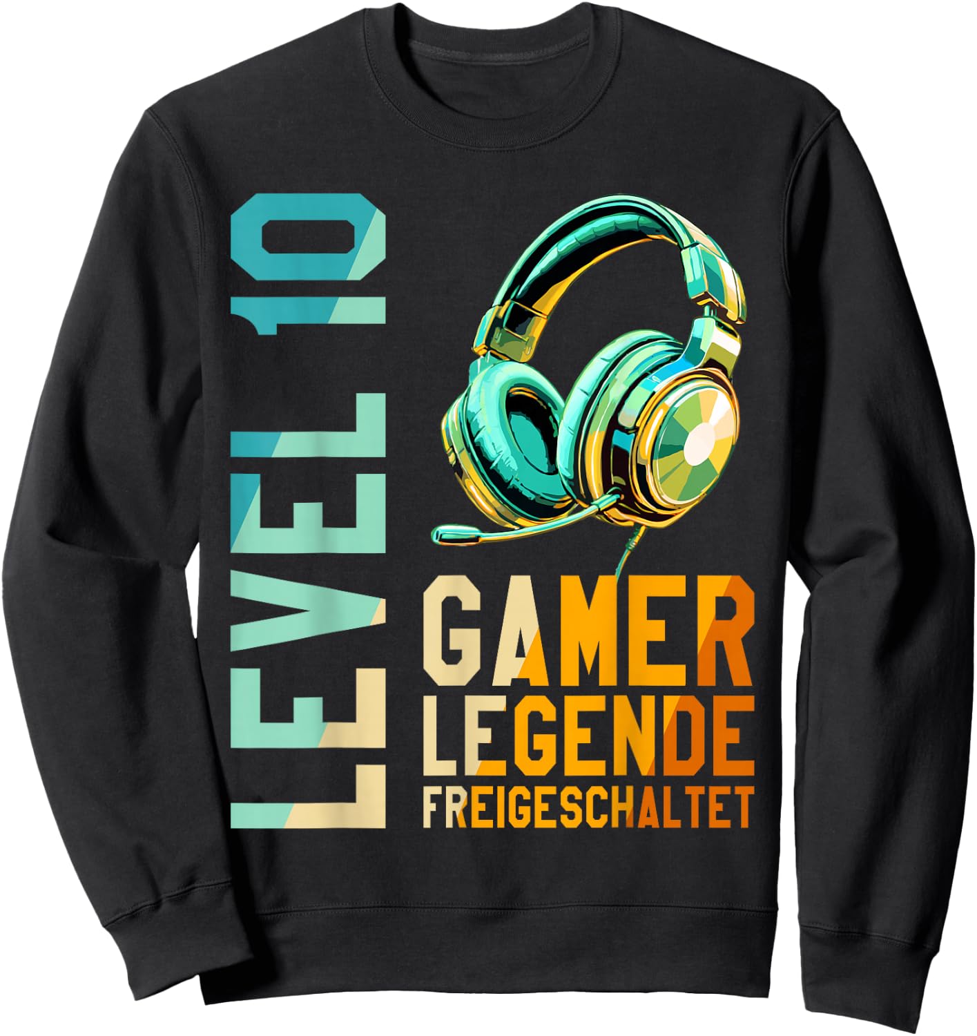 10. Geburtstag Junge Mädchen Gaming Level 10 Jahre Sweatshirt - Sweatshirt | Black