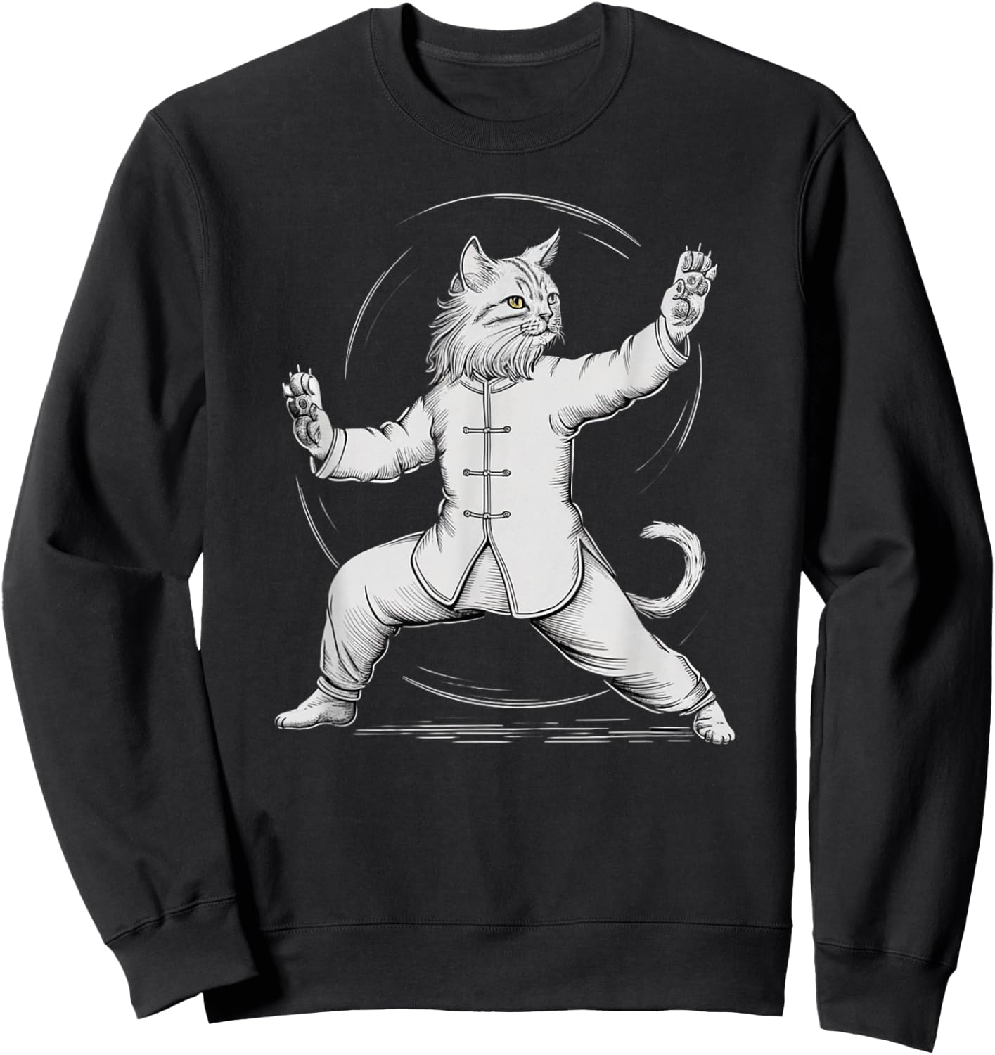 Life Happens Tai Chi Helps Funny Yin Yang Tai Chi Cat Women Kids Sweatshirt - Sweatshirt | Black