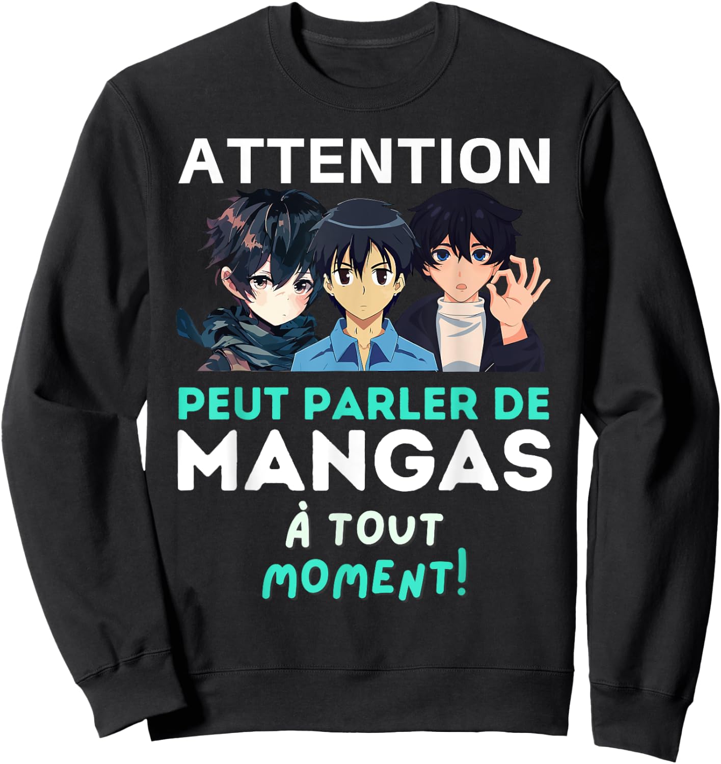 Can Talk Manga - Humor Funny Manga , Black, S Sweatshirt - Sweatshirt | Black